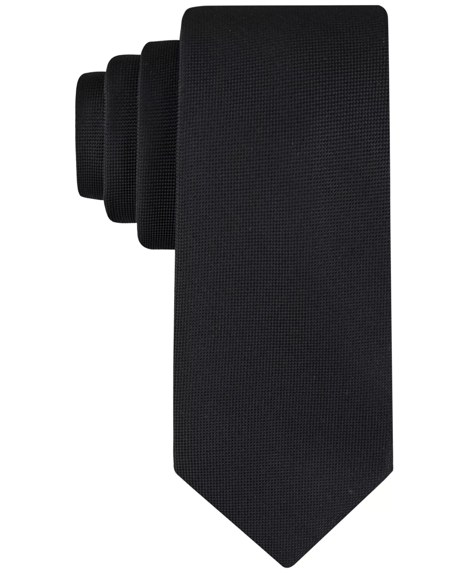 Men's Silver-Spun Solid Tie - Black - ONE SIZE