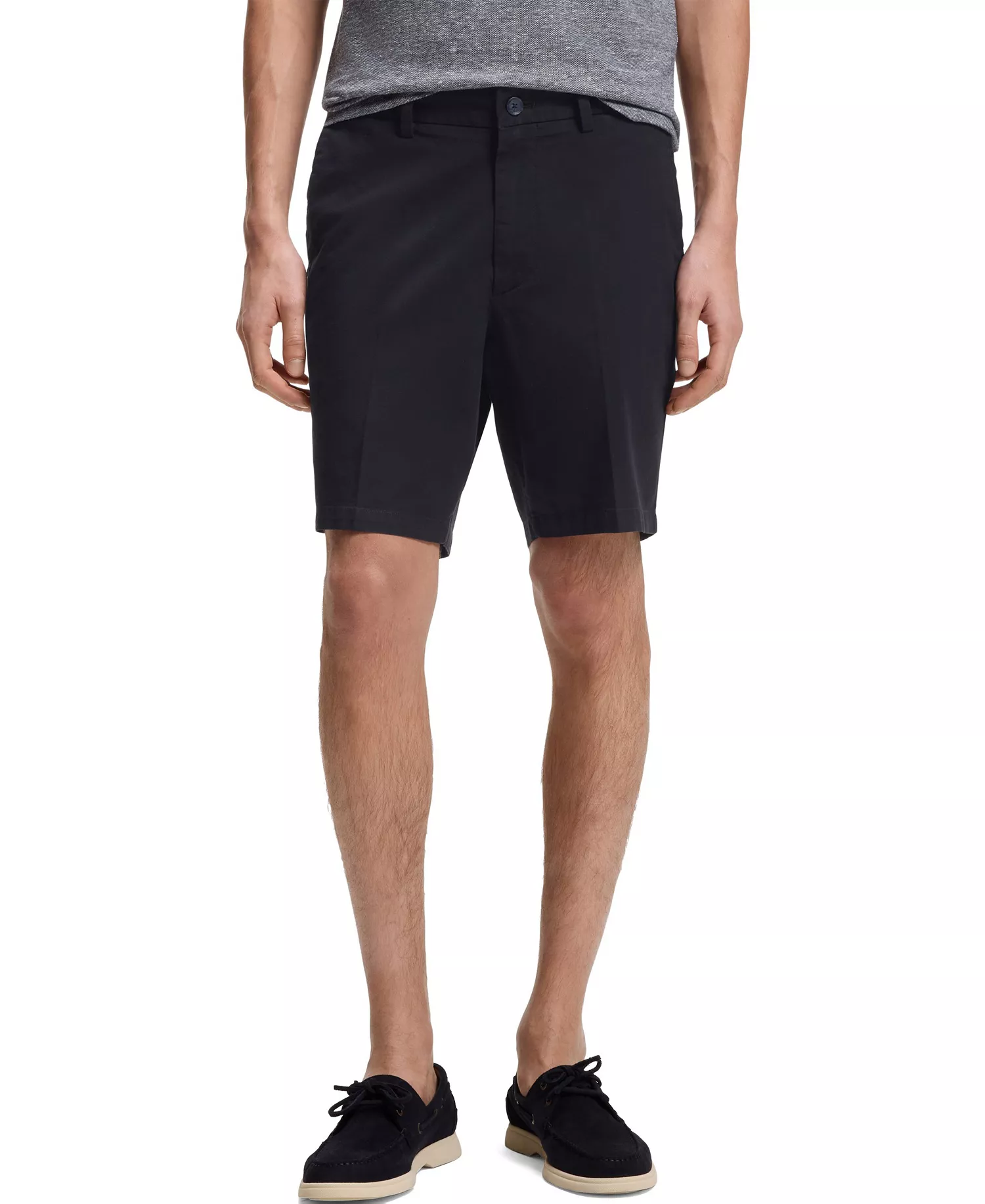 BOSS by Men's Stretch-Cotton Twill Modern-Fit Shorts - Dark Blue - 32