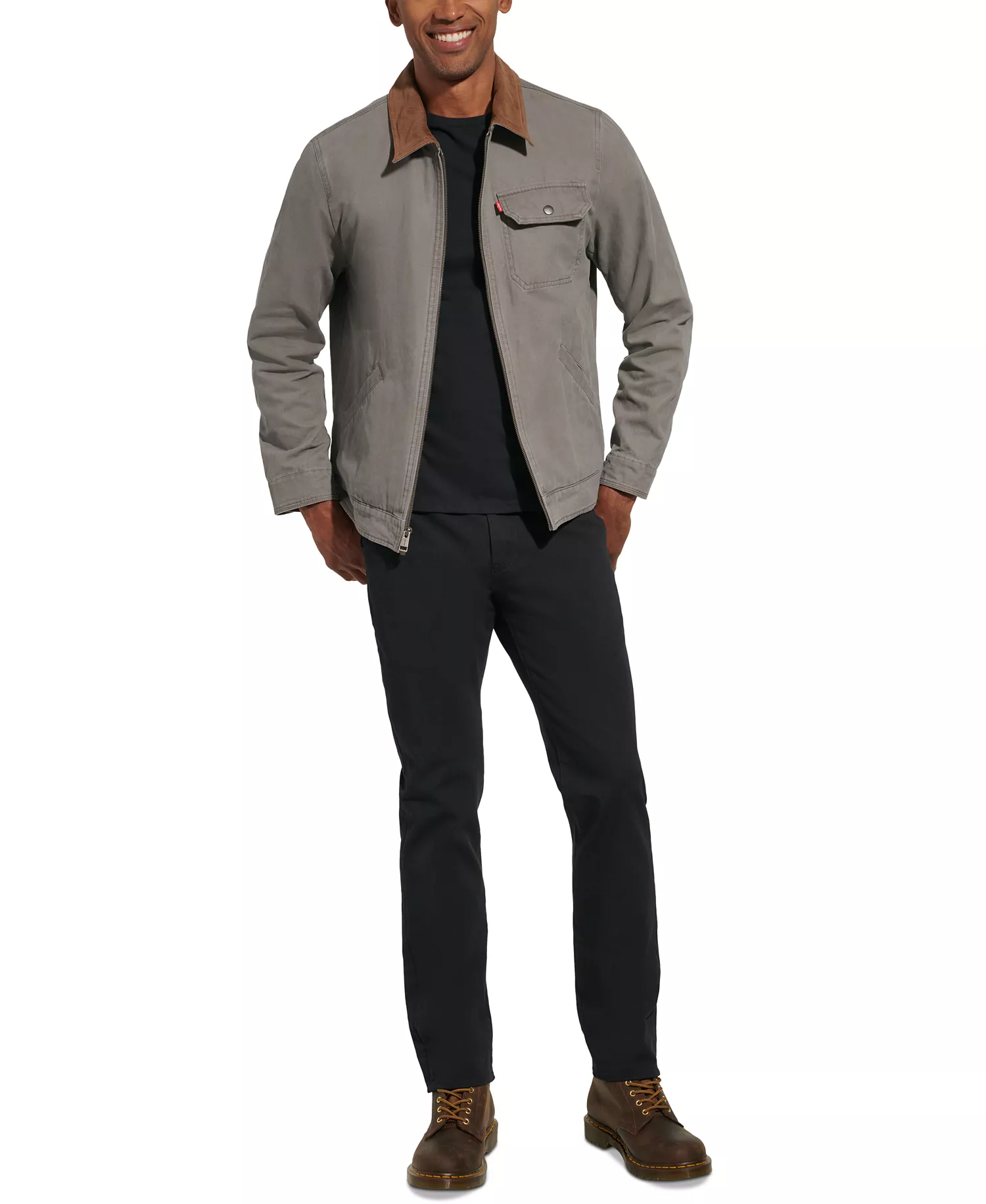 Men's Canvas Utility Jacket - Charcoal - L
