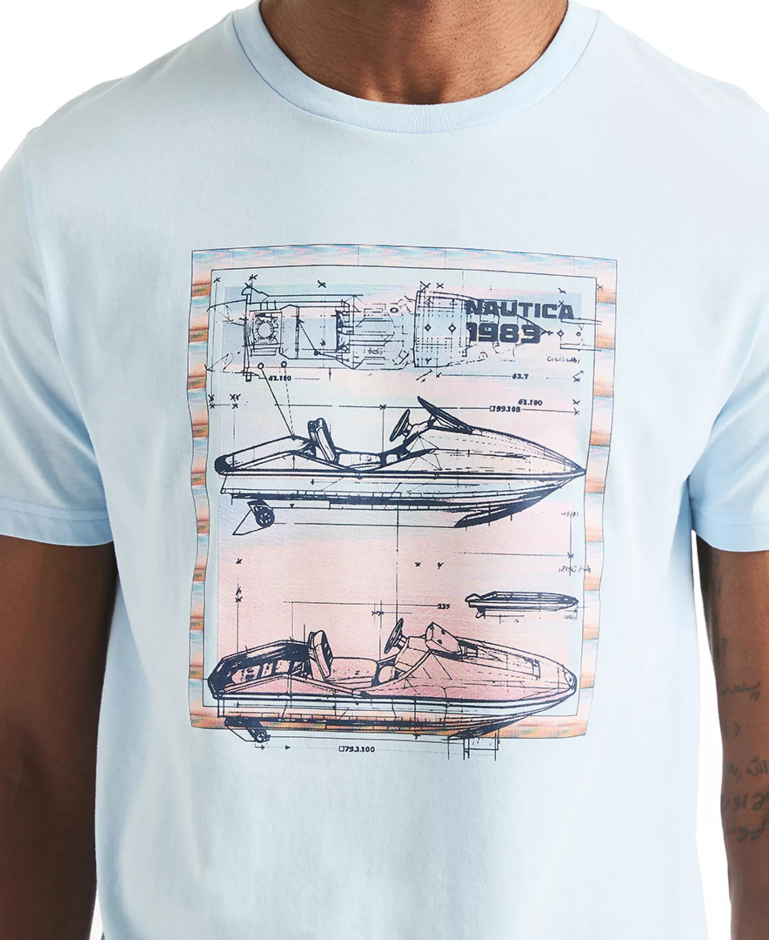 Men's Jet Ski Graphic T-Shirt - Ice Blue - 2XL