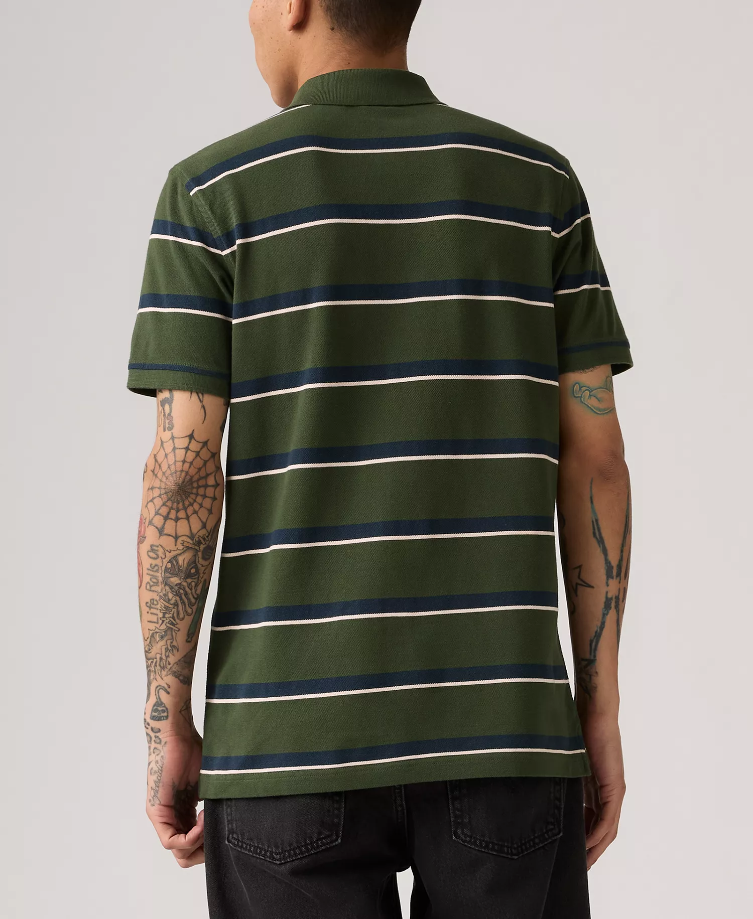 Men's House Mark Regular-Fit Short-Sleeve Polo Shirt - Stripe duffel - 2XL