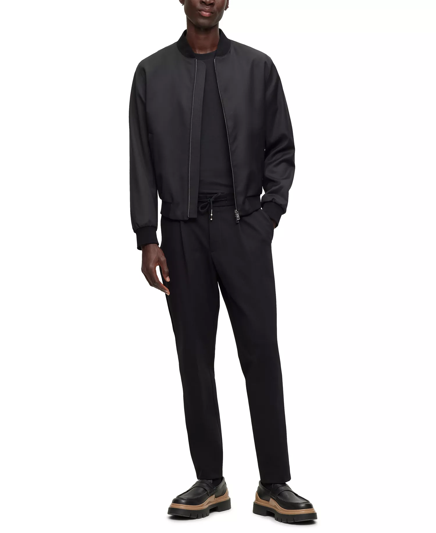 Men's Signature-Stripe Cuffs T-shirt - Black - 2XL