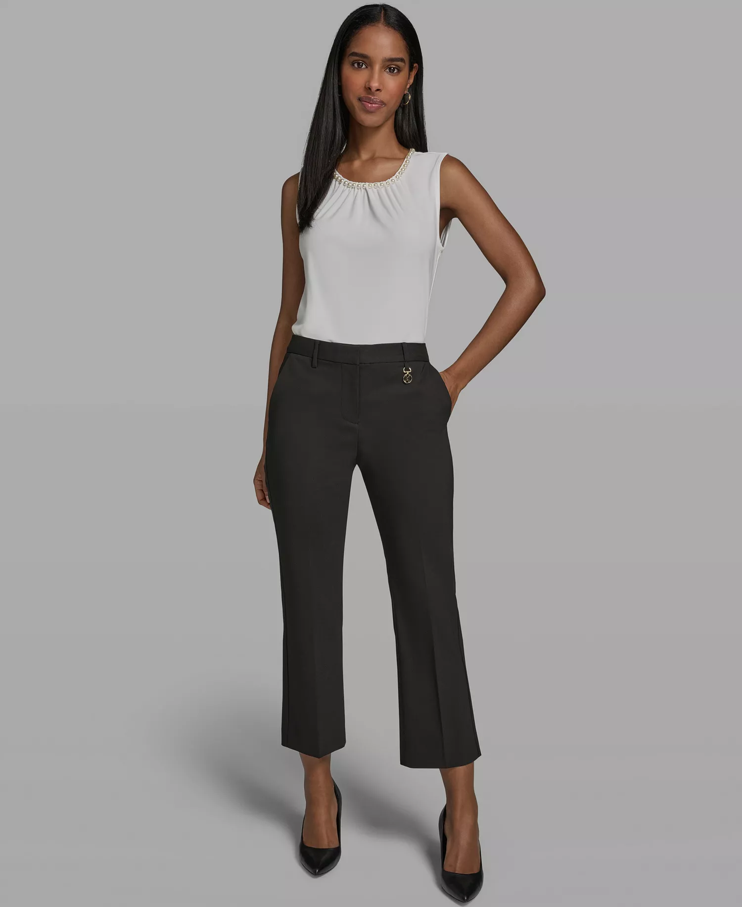 Women's Woven Ankle Pants - Black - 0