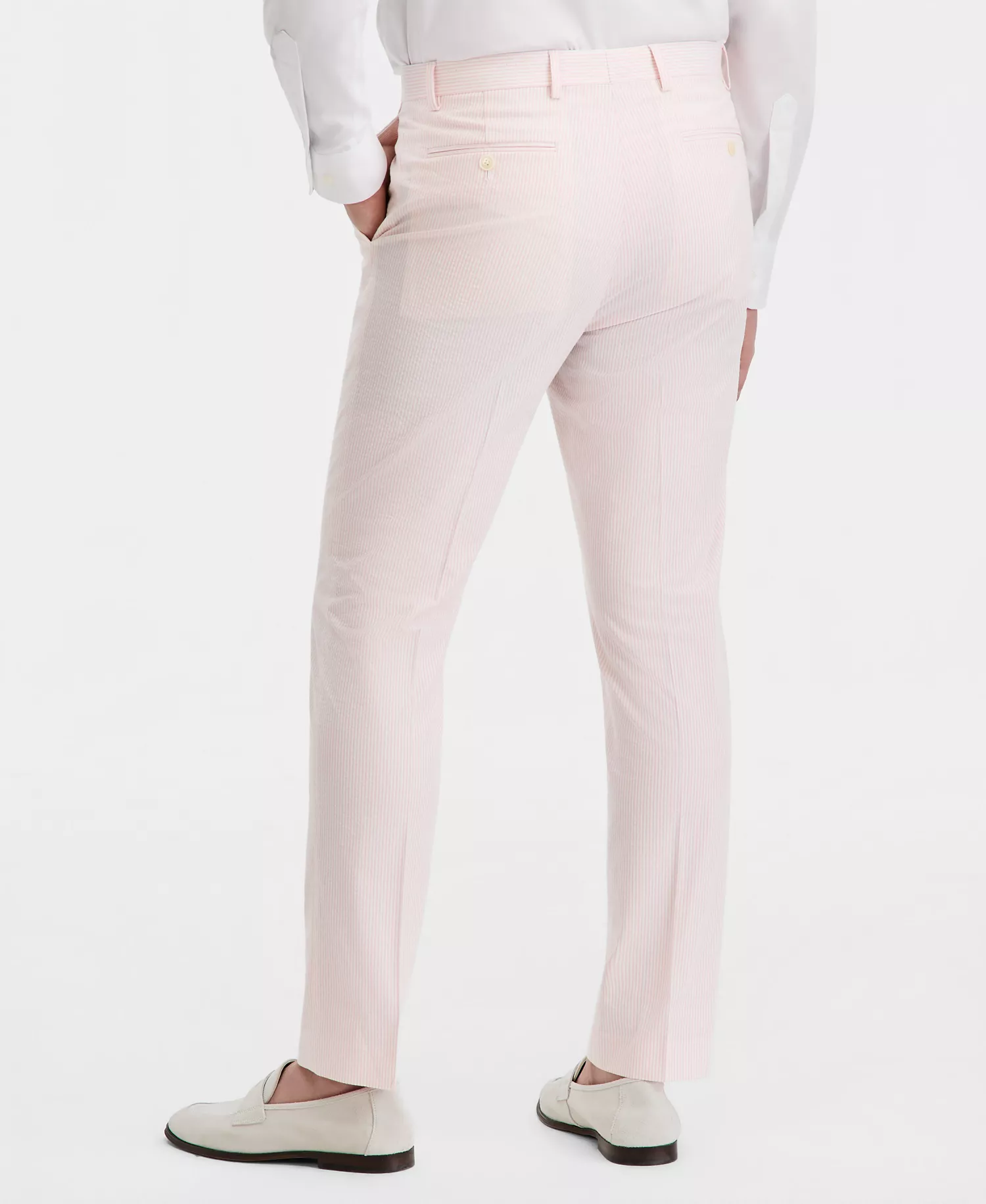 Men's Modern-Fit Solid Seersucker Pant - PINK/WHITE - 30 - 30