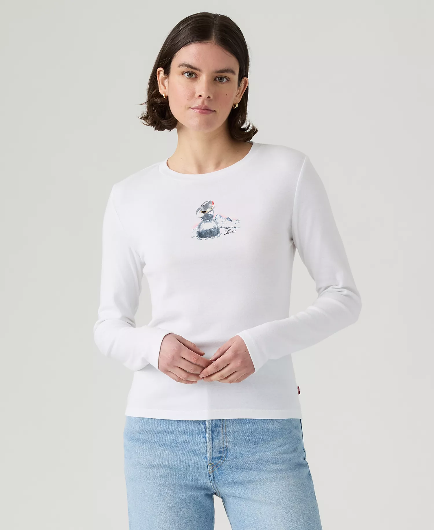 Women's Graphic Essential Long Sleeve T-Shirt - White - L