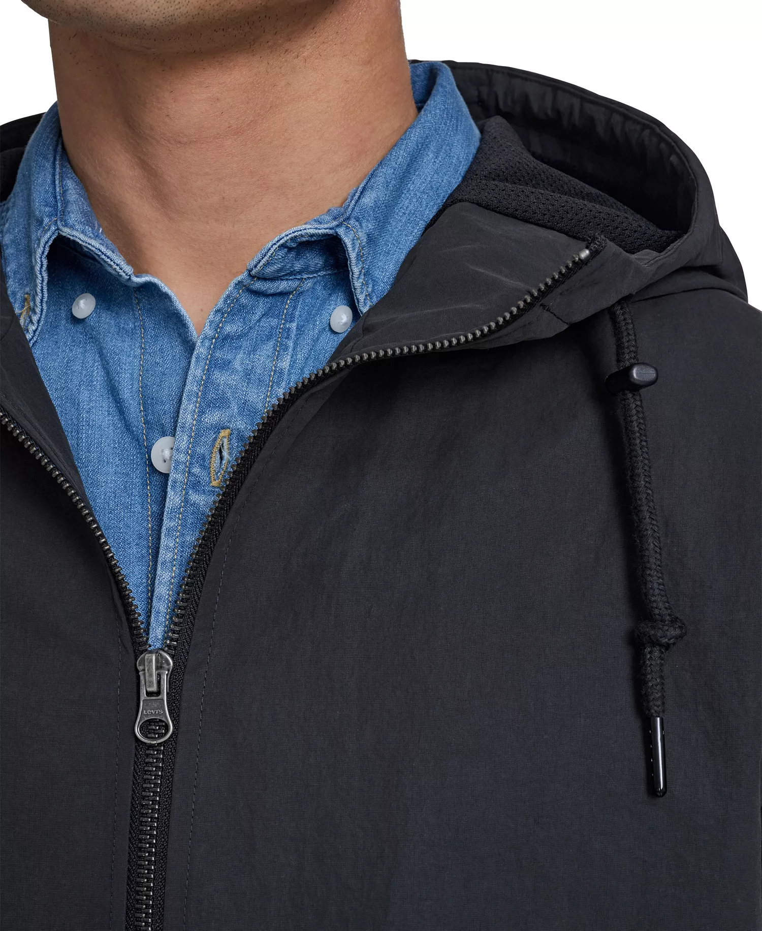 Men's Lightweight Hooded Jacket - Black - 2XL