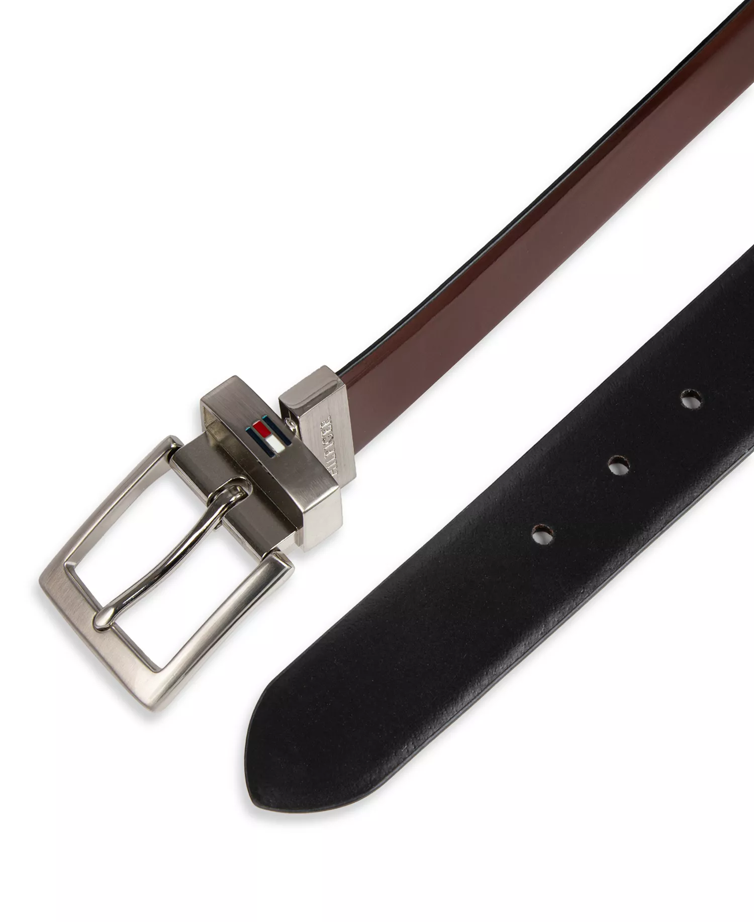 Men's Two-in-One Reversible Leather Dress Belt - Brown/Black - M (34-36)