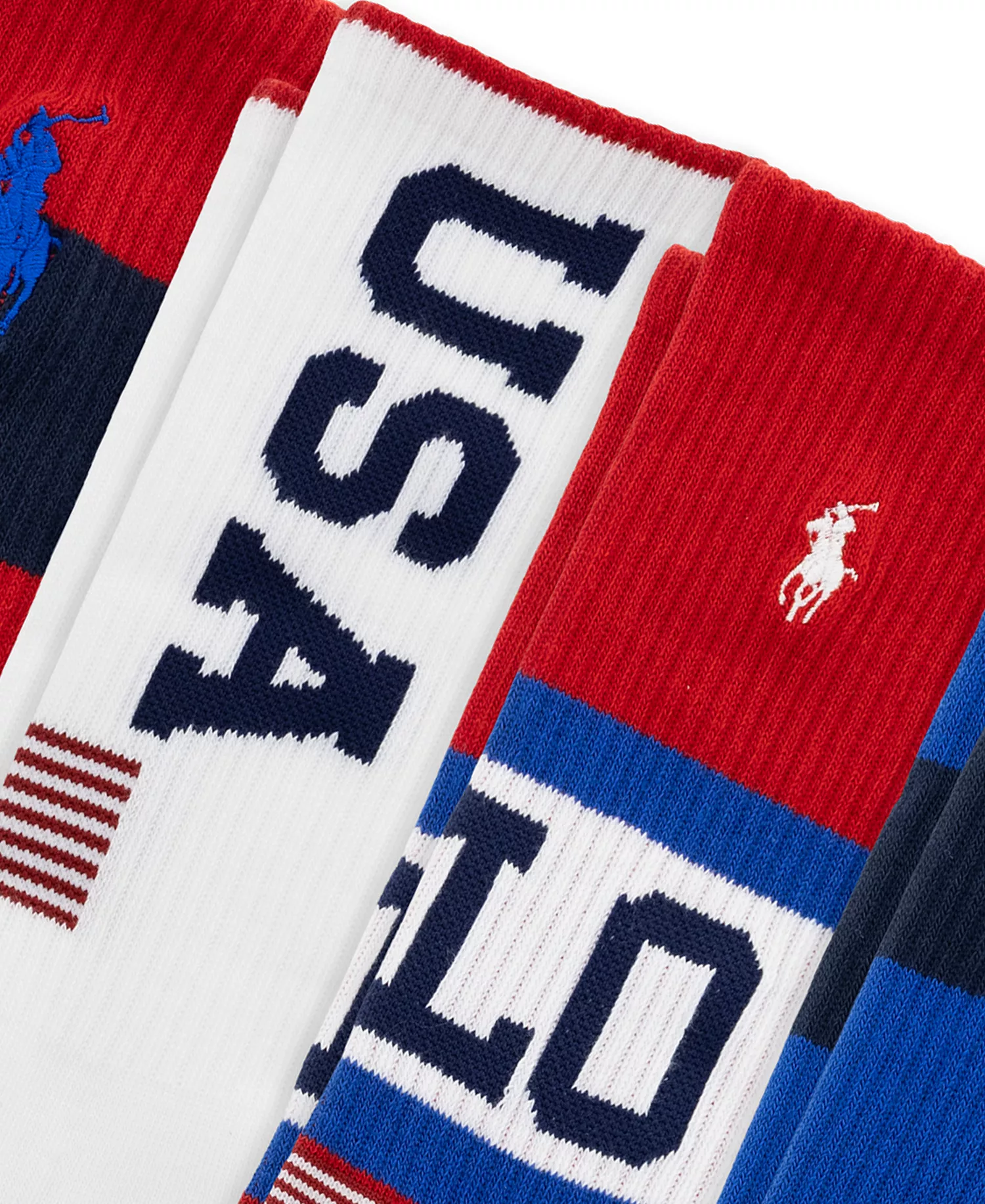 Men's USA Stadium Crew Socks, 6-Pack - Navy/White/Red - 10-13