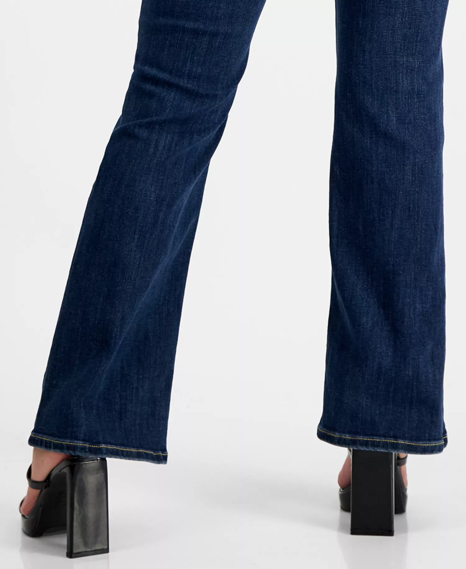 Petite Mid-Rise Flare Denim Jeans, Created for Macy's - Dark Indigo - 0P