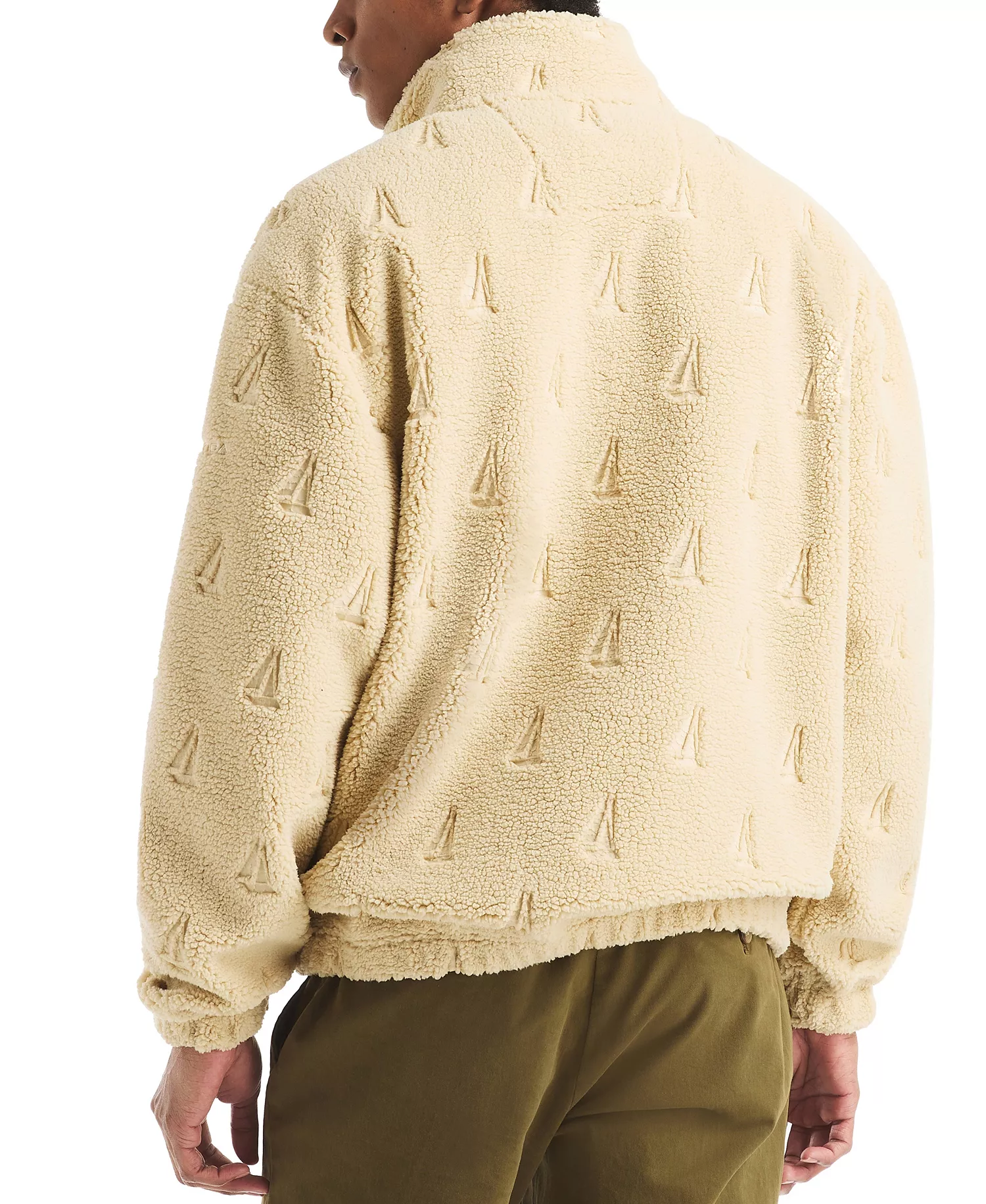 Men's Embossed Boat Print Sweatshirt - Seastone - 2XL