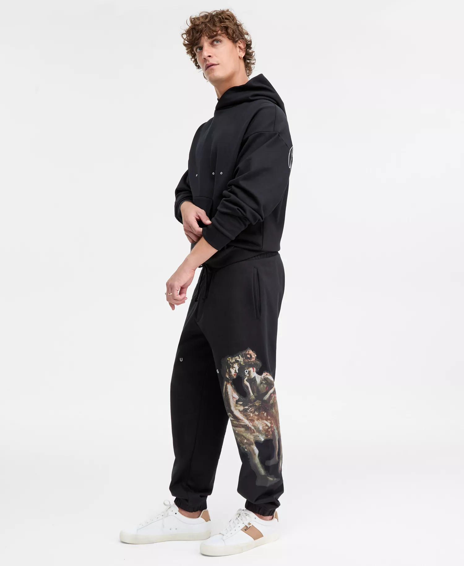 Men's Dabuno Relaxed-Fit Graphic Drawstring Pants - black - L
