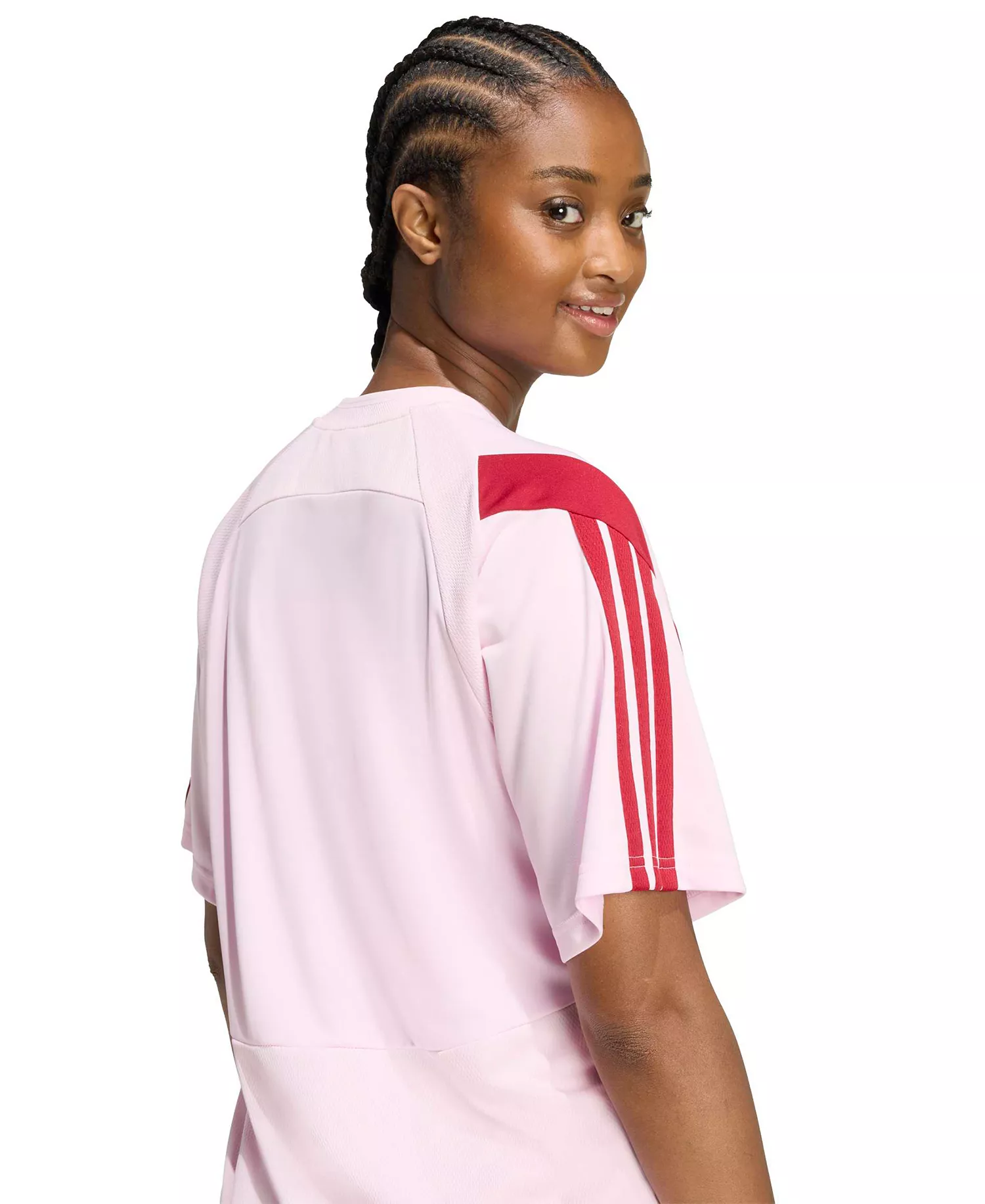Women's Crewneck Sportswear Jersey T-Shirt - Clear Pink/active Maroon - 2XL