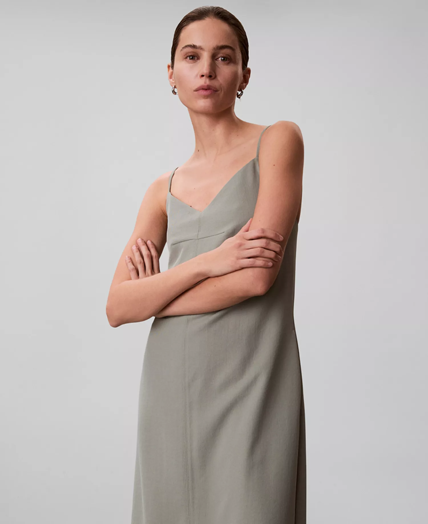 Women's Casual V-Neck Shift Dress - Shadow - L