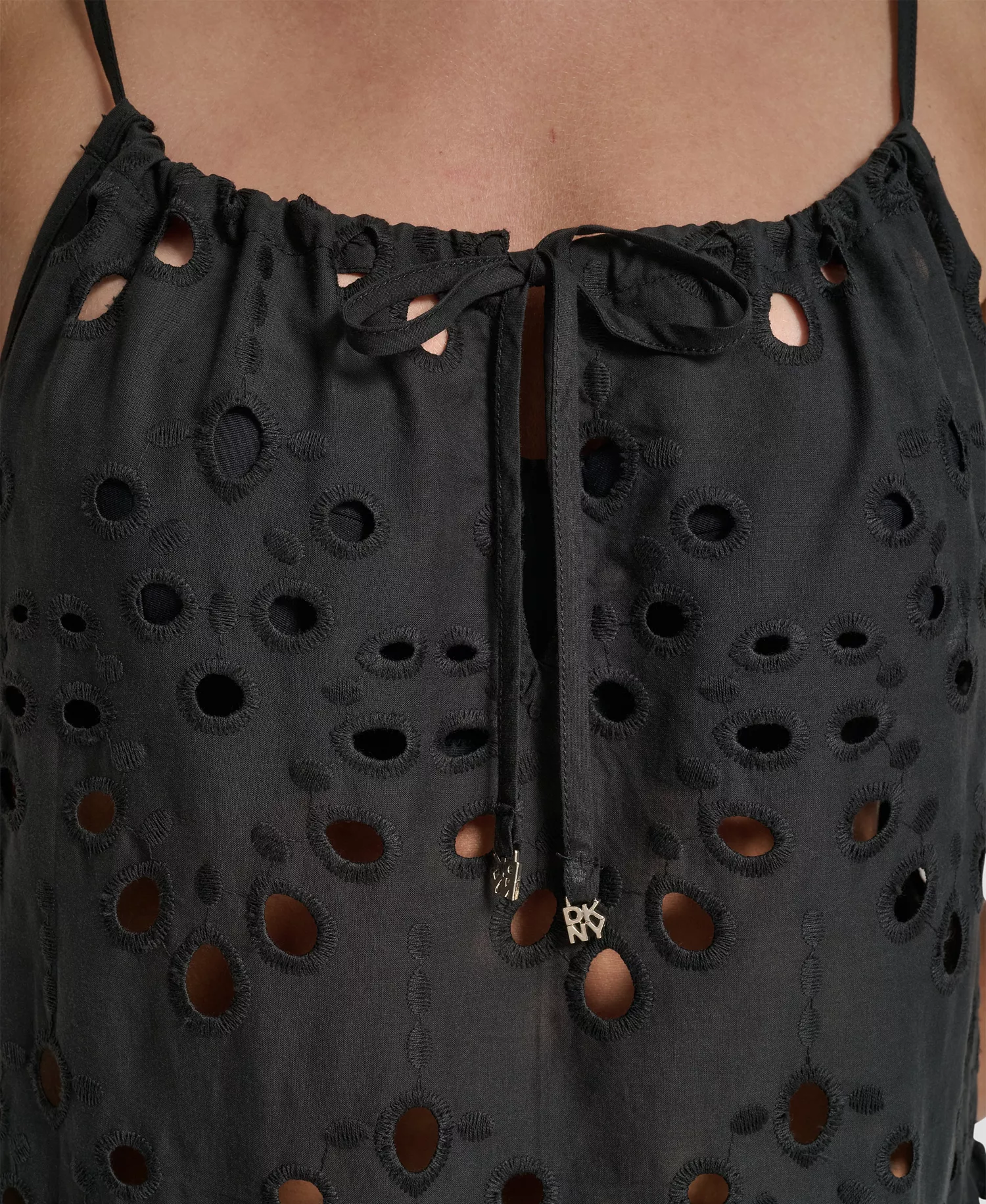 Women's Tiered Maxi Dress Swim Cover-Up - Black - L