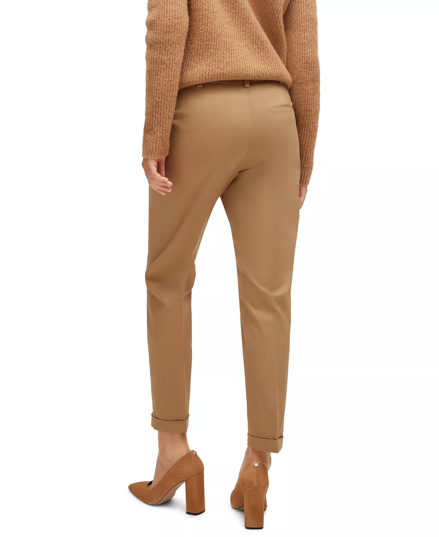 Women's Stretch-Cotton Twill Regular-Fit Pants - Medium Beige - 12