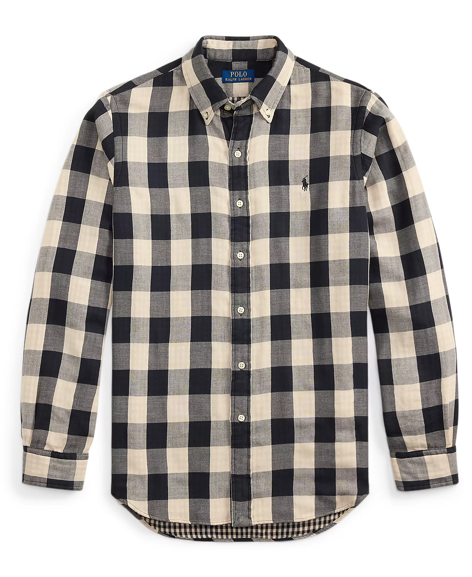 Men's Long-Sleeve Classic Fit Shirt - White/Black - M