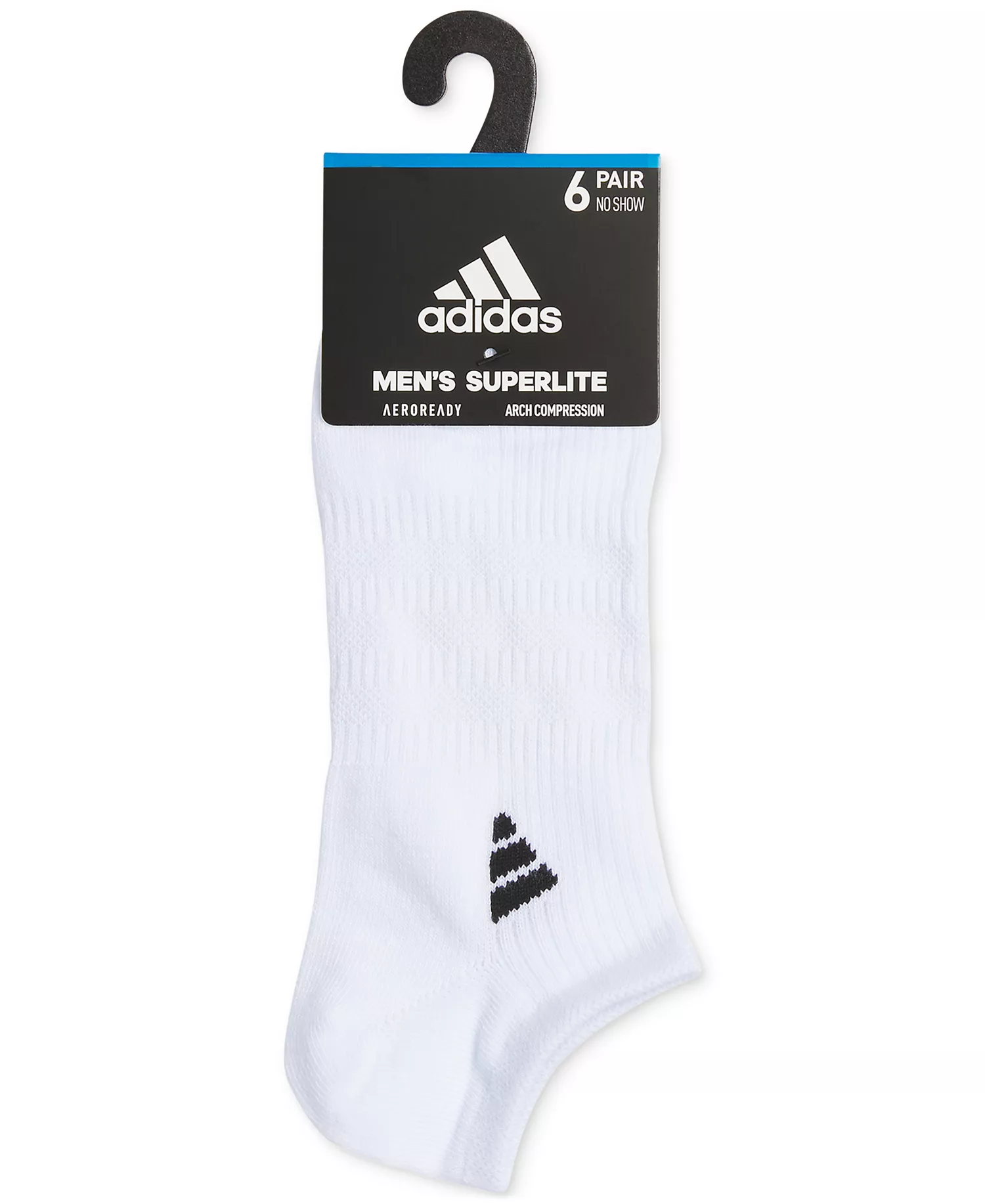 Men's Superlite 3.0 No Show Socks - 6 pk. - White - L