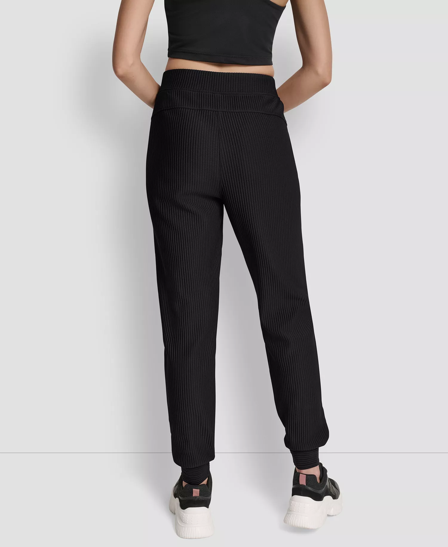 Women's Tech Ottoman Cuffed High Rise Joggers - Black - L