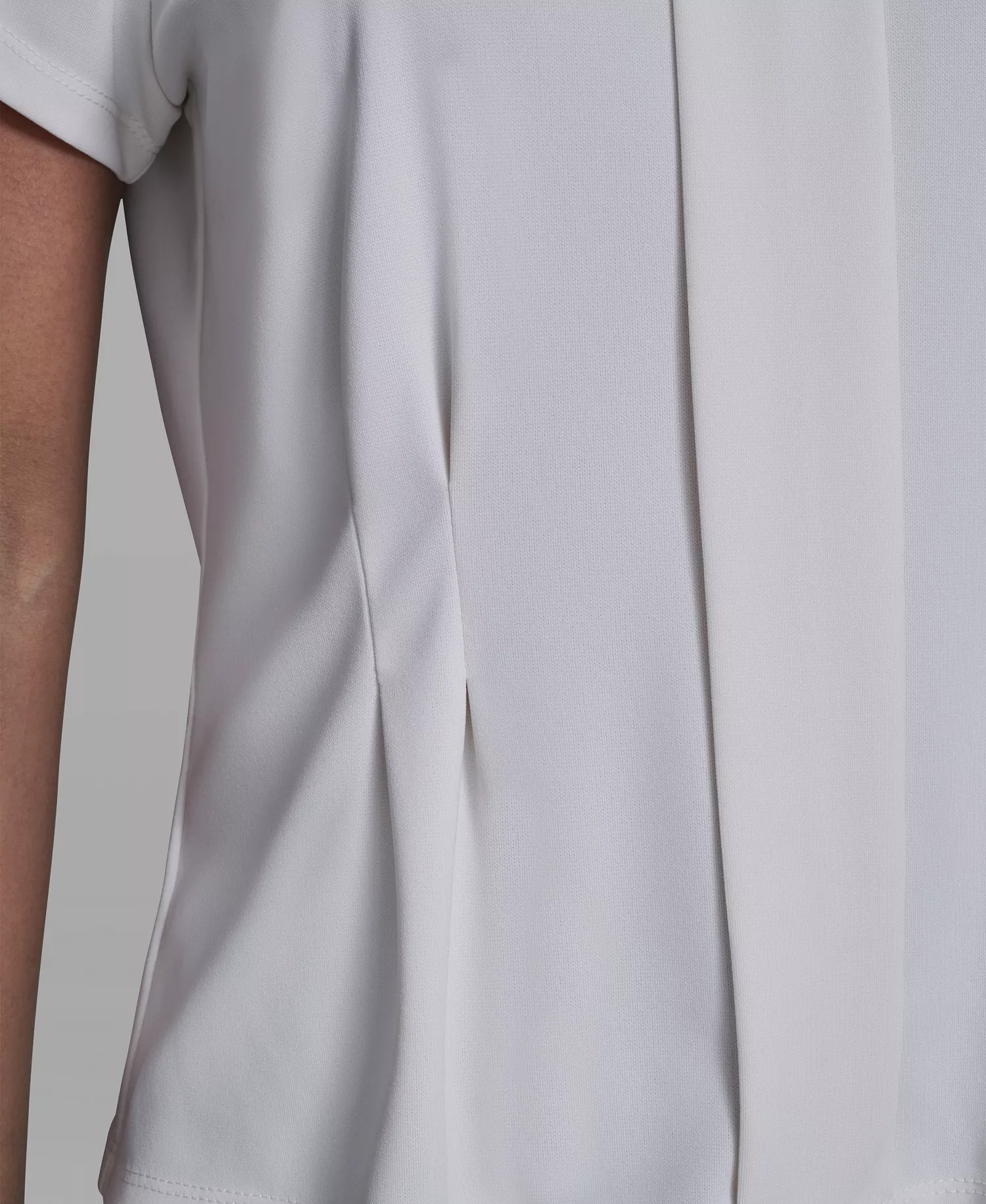 Women's Cinched Waist Crew Neck Top - Bisque - L