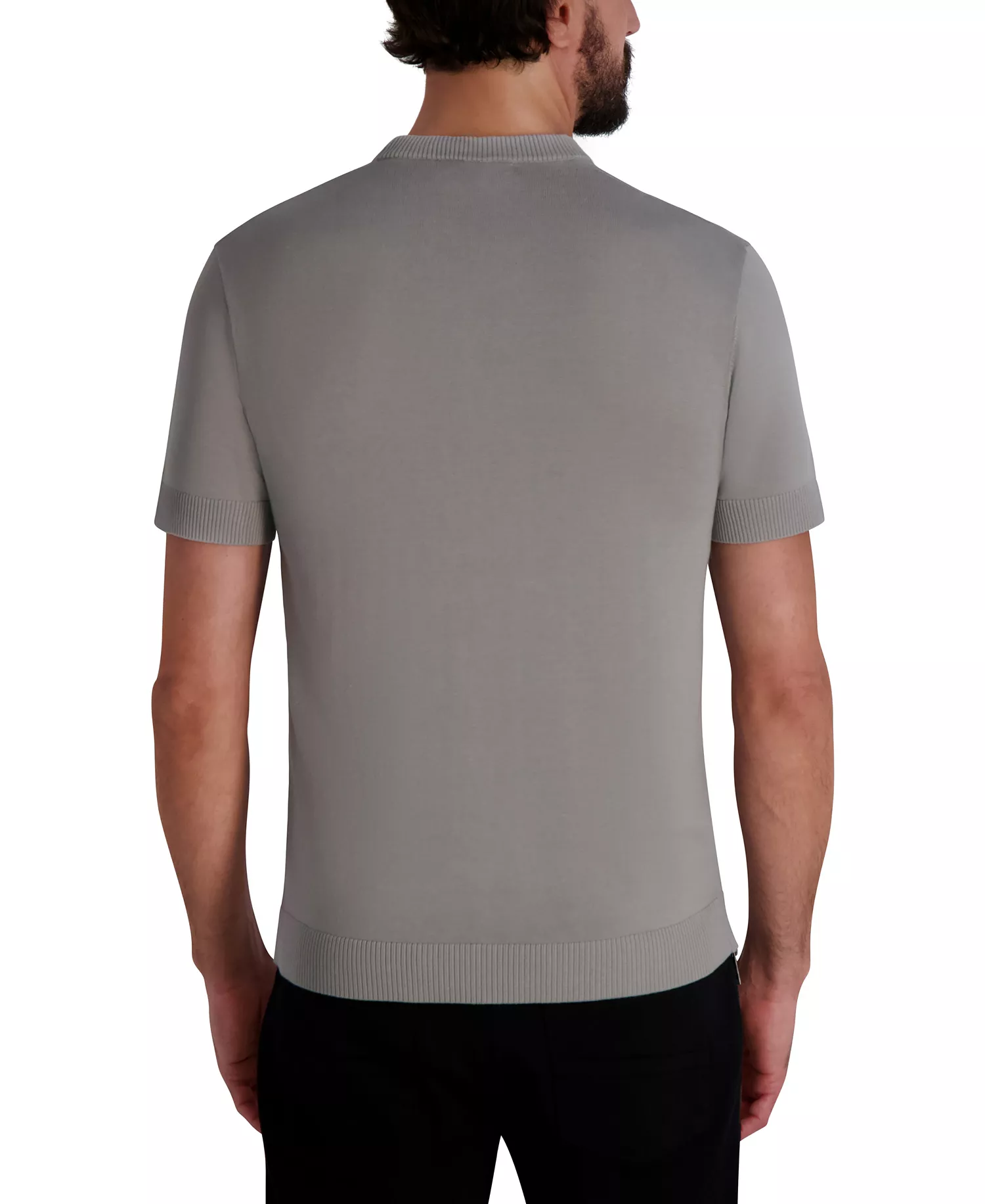 Men's Short Sleeve Sweater T-Shirt - Gray - 2XL