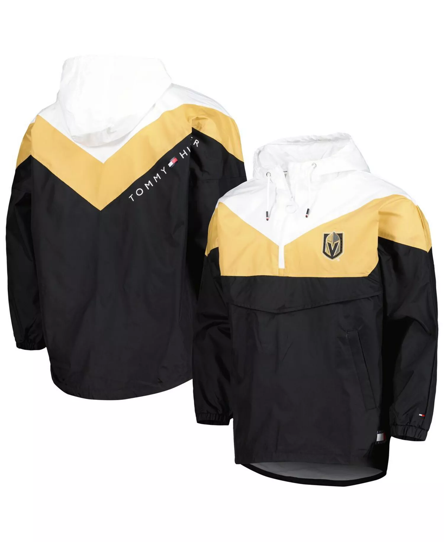 Women's Black, Gold Vegas Golden Knights Staci Half-Zip Windbreaker Jacket - Black, Gold - 2XL