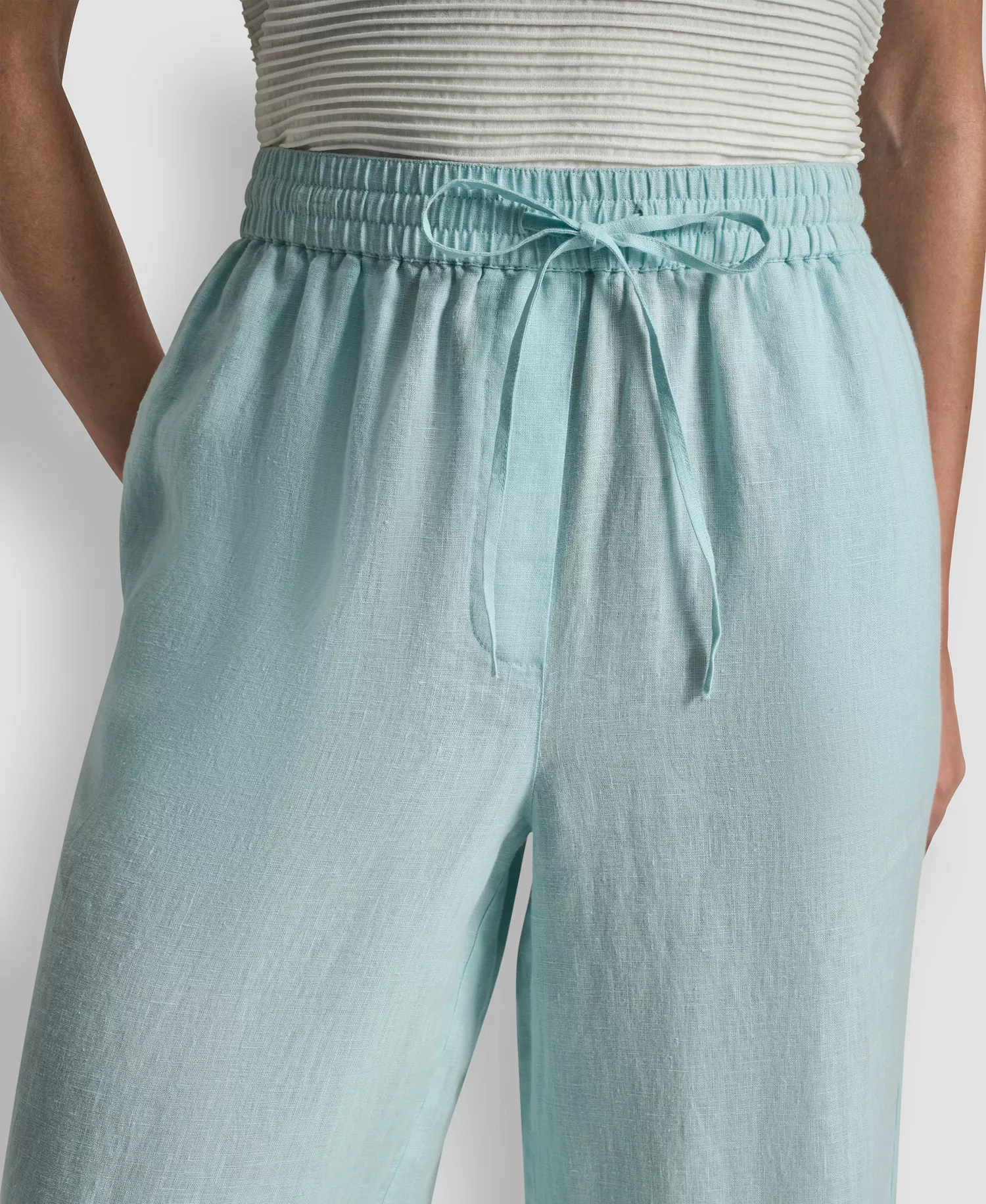 Women's Pull-On Wide-Leg Pants - Aqua - L