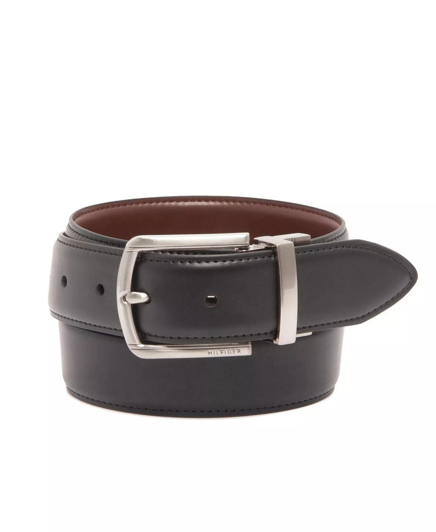 Men's Reversible Textured Stretch Casual Belt, Created for Macy's  - Black/Brown - L (38-40)