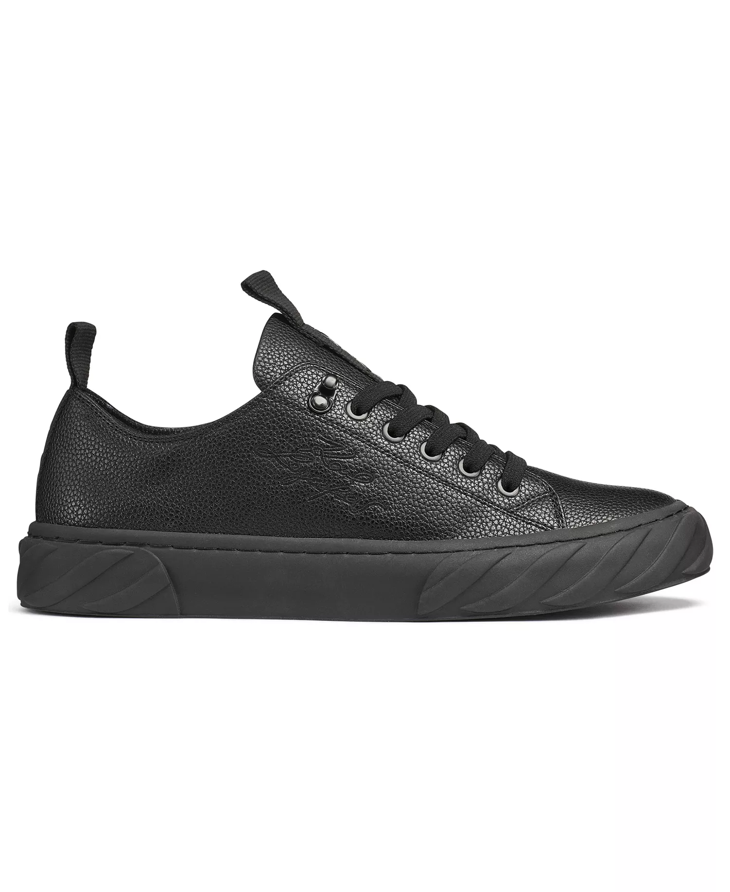 Men's Round Toe Low-Profile Sneakers - Black - 11.5M