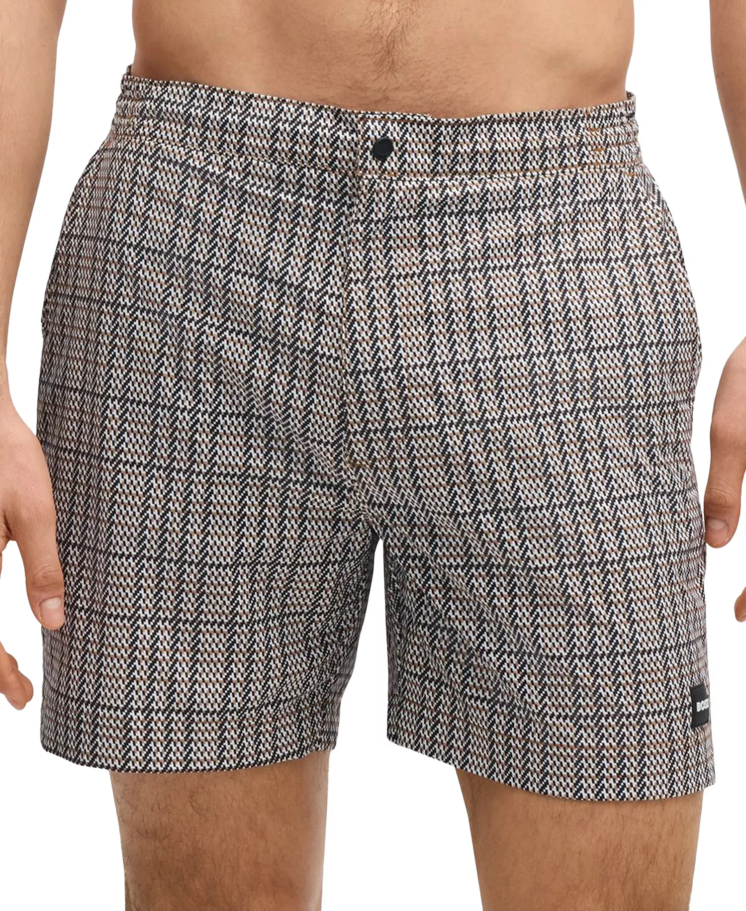 Men's Micro-Print Swim Shorts - Black - L