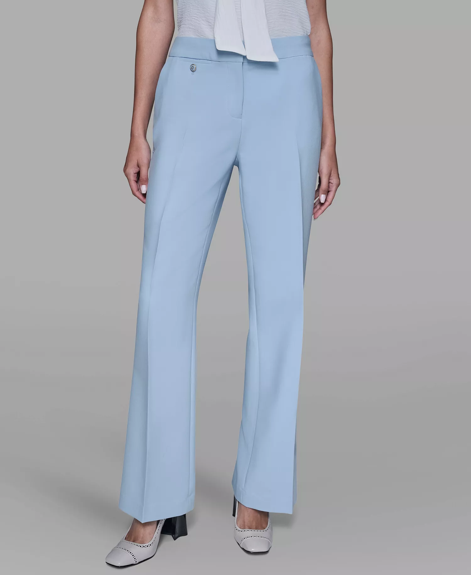 Women's Flared Invisible Zipper Pants - Blue Aura - 0