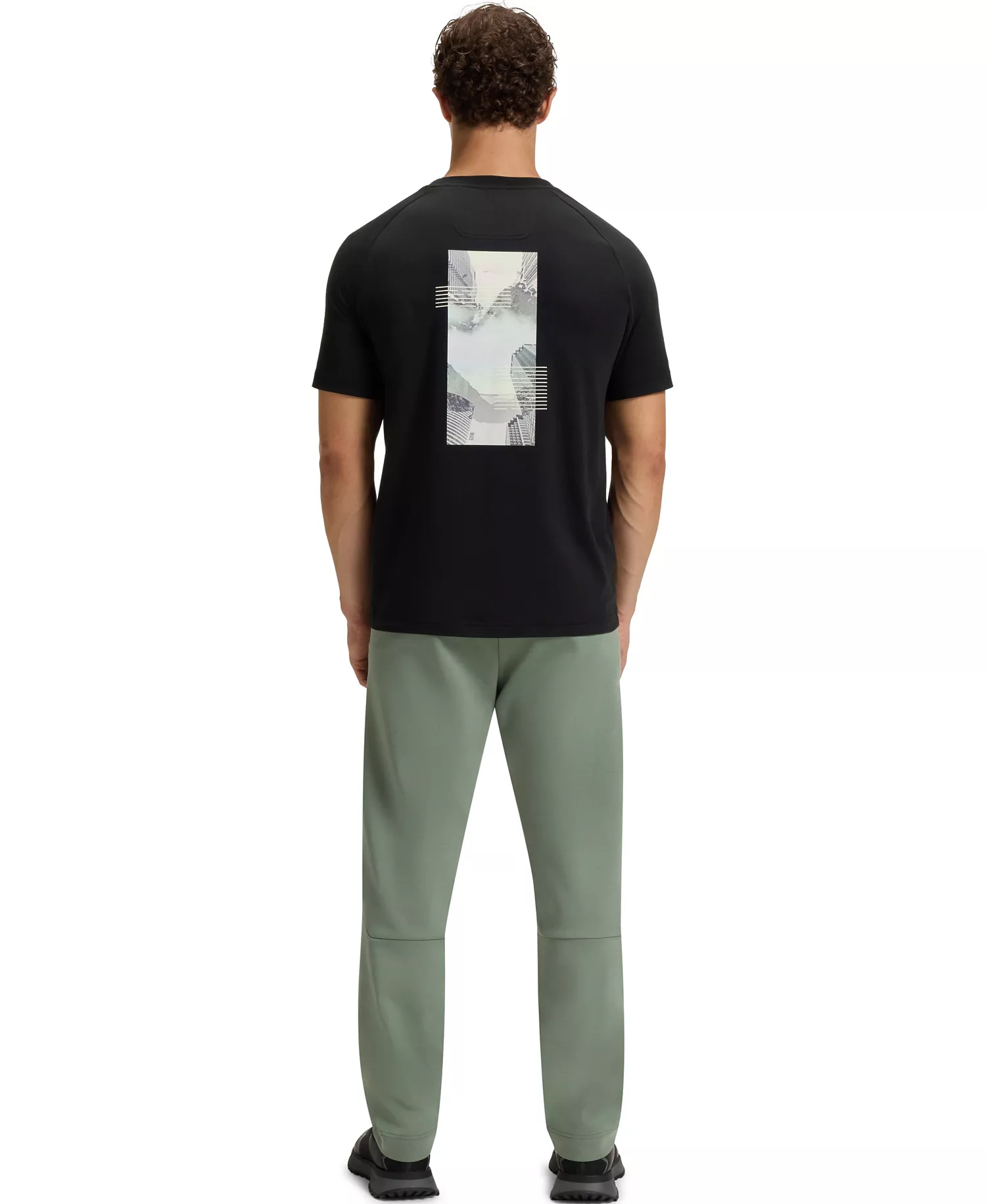 Men's Decorative Reflective Relaxed-Fit T-Shirt - Black - 2XL