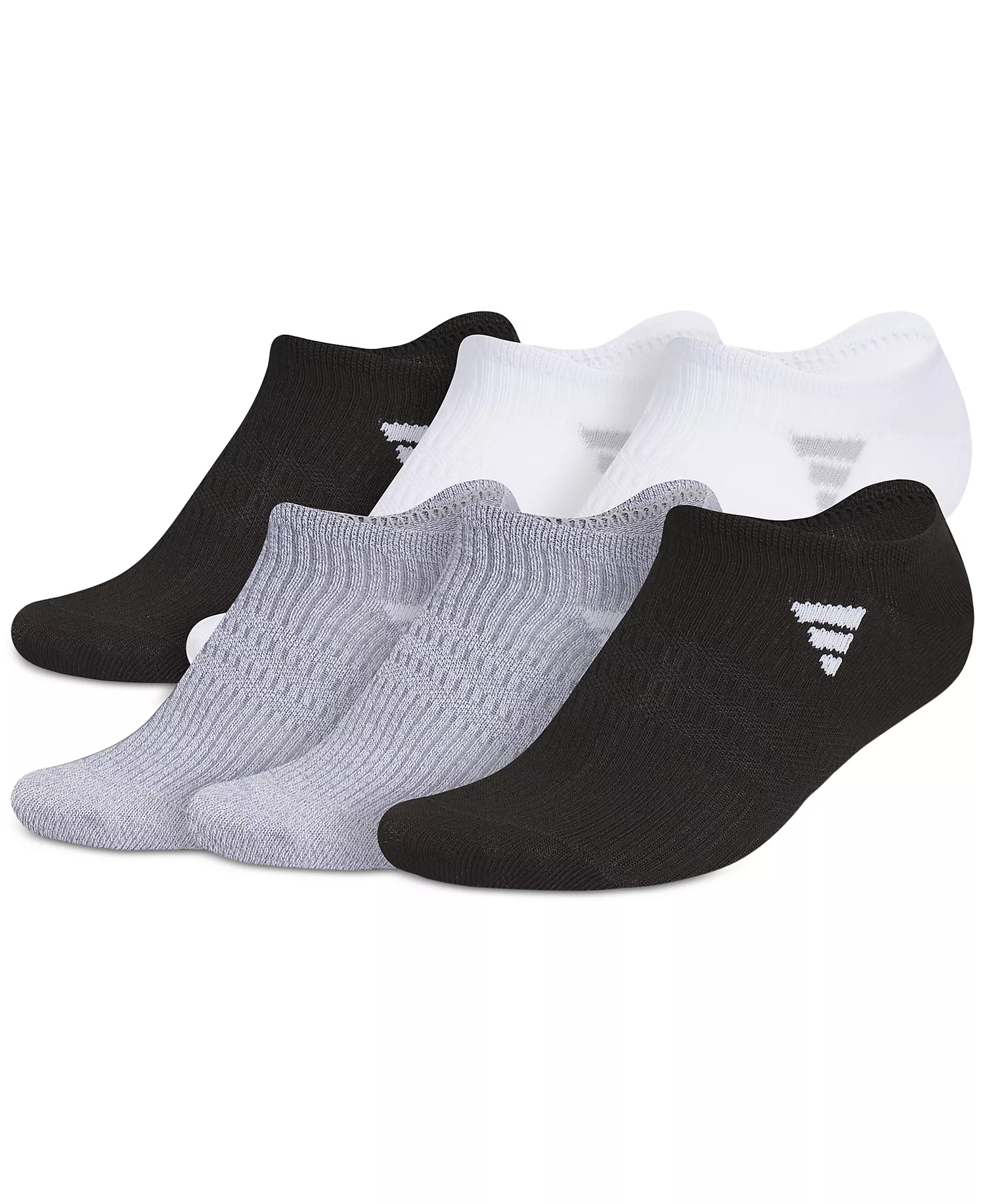 Women's 6-Pk. Superlite 3.0 No Show Socks - Black/Light Grey/White - ONE SIZE