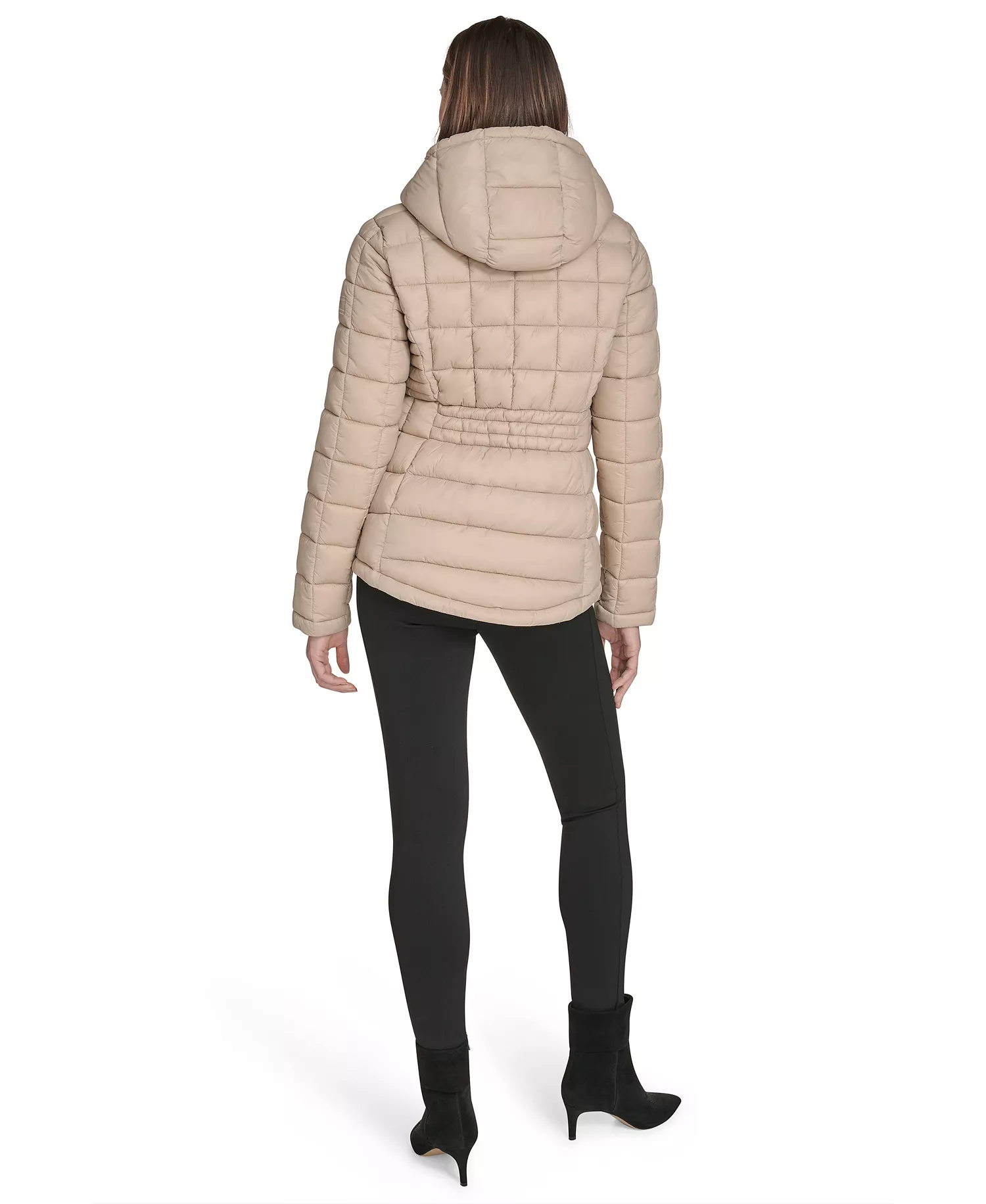 Women's Packable Hooded Puffer Jacket - Chino - L