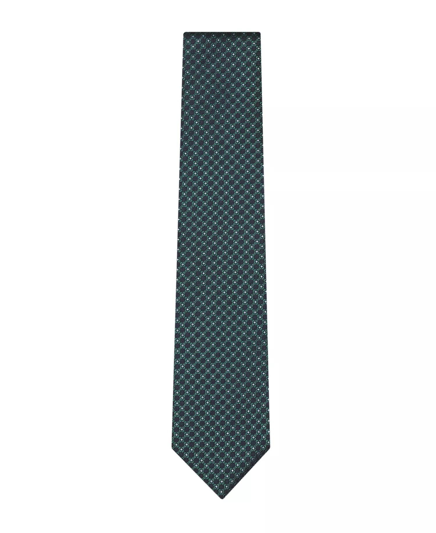 Men's Hannah Geometric Floral Print Tie - Navy/Green - ONE SIZE