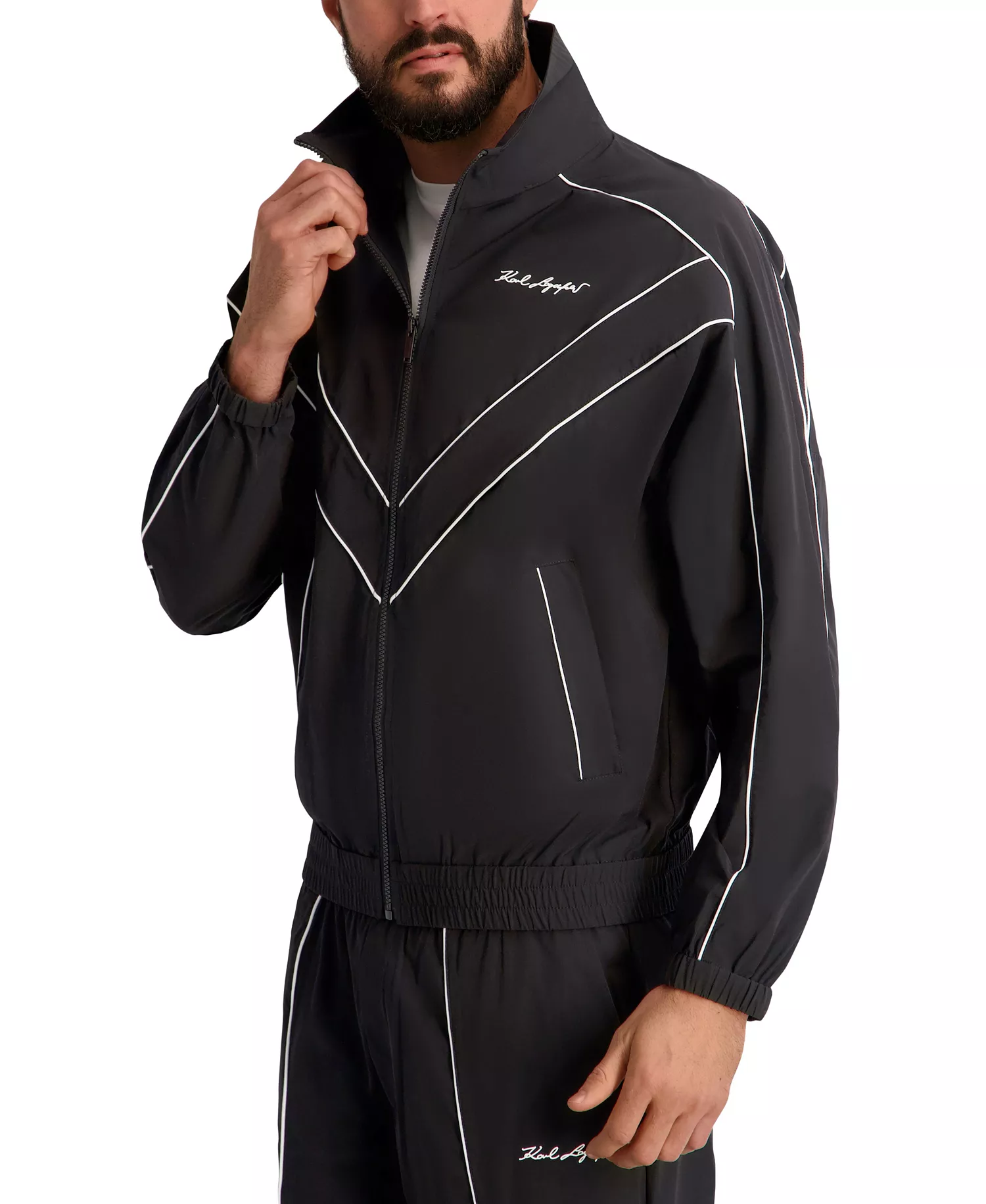 Men's Full-Zip Track Jacket - Black - 2XL