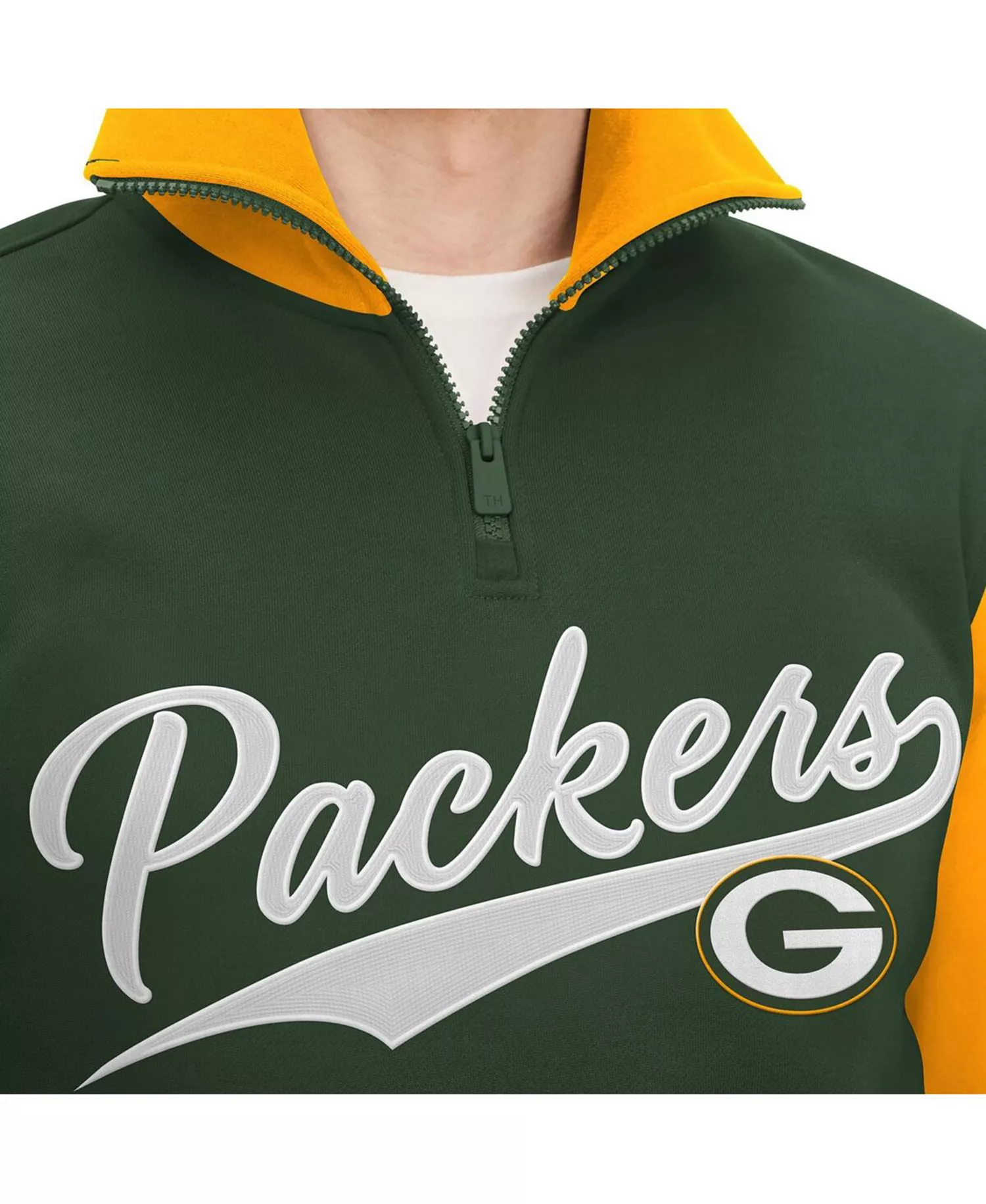 Men's Green, Gold Green Bay Packers Aiden Quarter-Zip Top - Green, Gold - 2XL