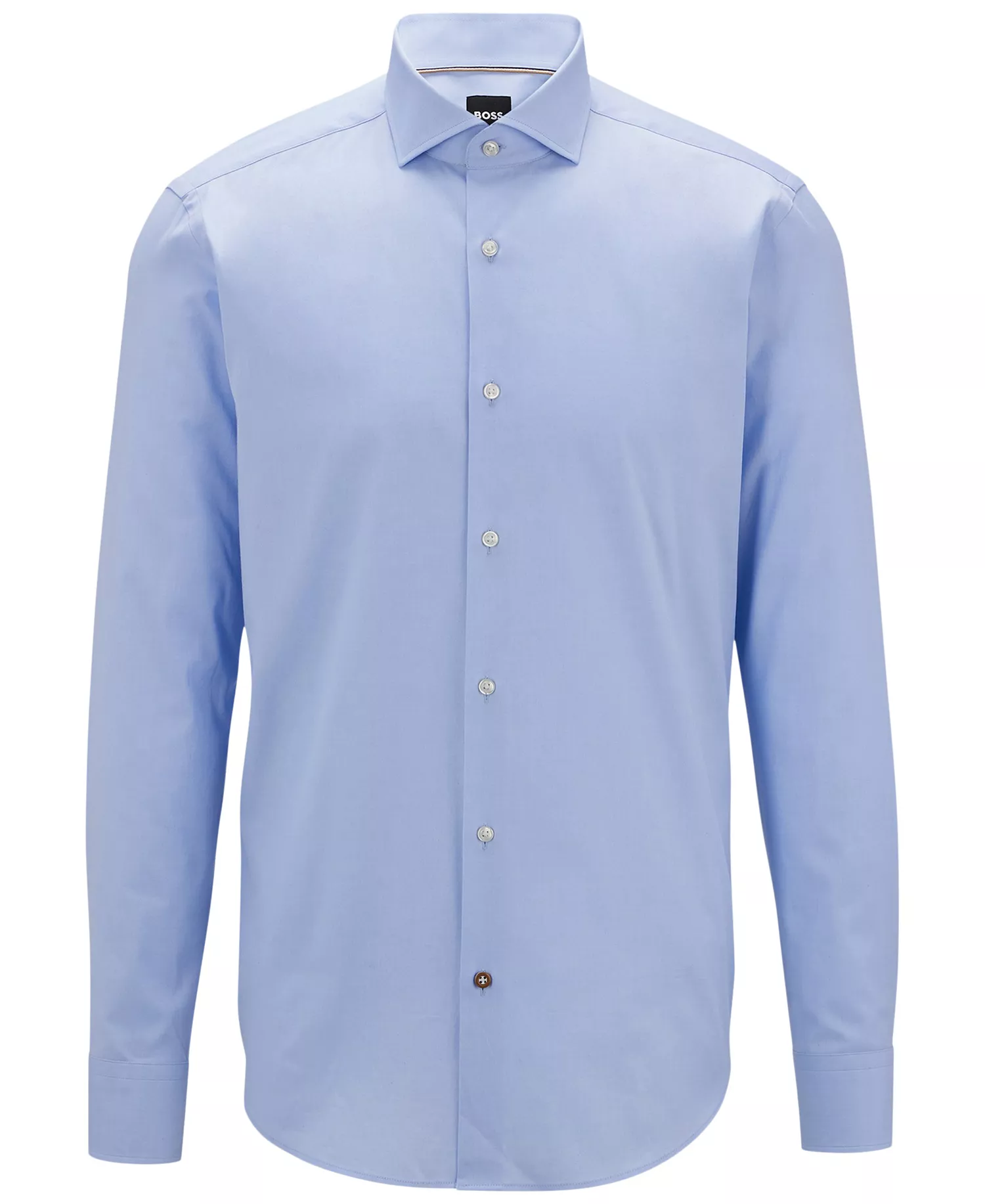 Men's Stretch-Cotton Twill Regular-Fit Dress Shirt - Light Blue - 14.5