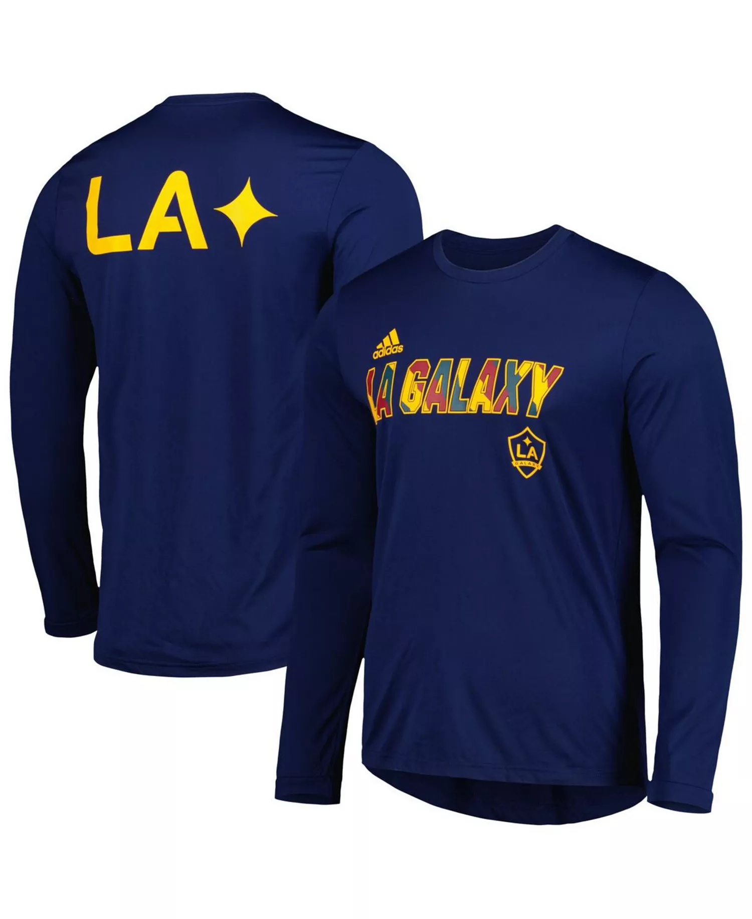 Men's Navy LA Galaxy Jersey Hook AEROREADY Long Sleeve T-shirt - Navy - M