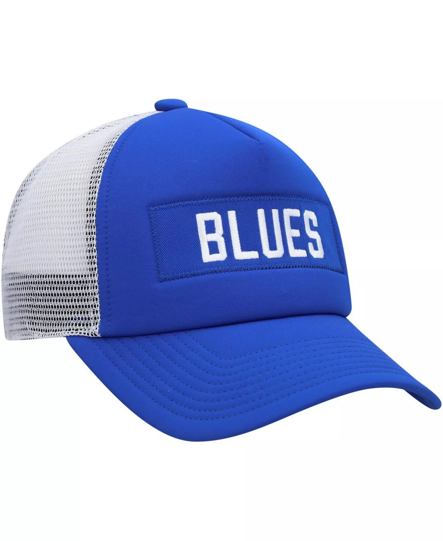 Men's Blue, White St. Louis Blues Team Plate Trucker Snapback Hat - Blue, White - One Size Fits All