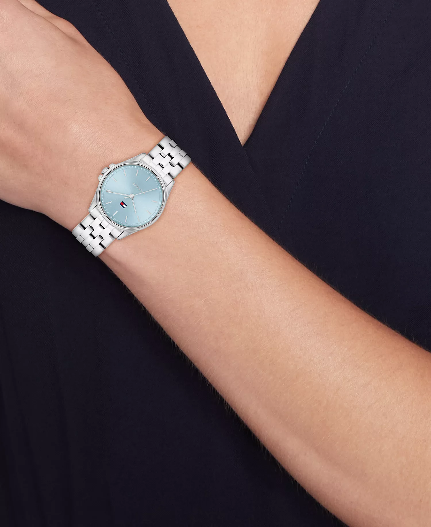 Women's Quartz Silver Tone Stainless Steel Bracelet Watch, 30mm - Blue - 30mm