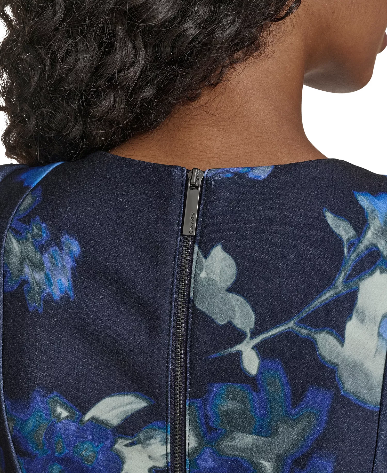 Women's Short-Sleeve Crewneck Dress - Indigo Multi - 12