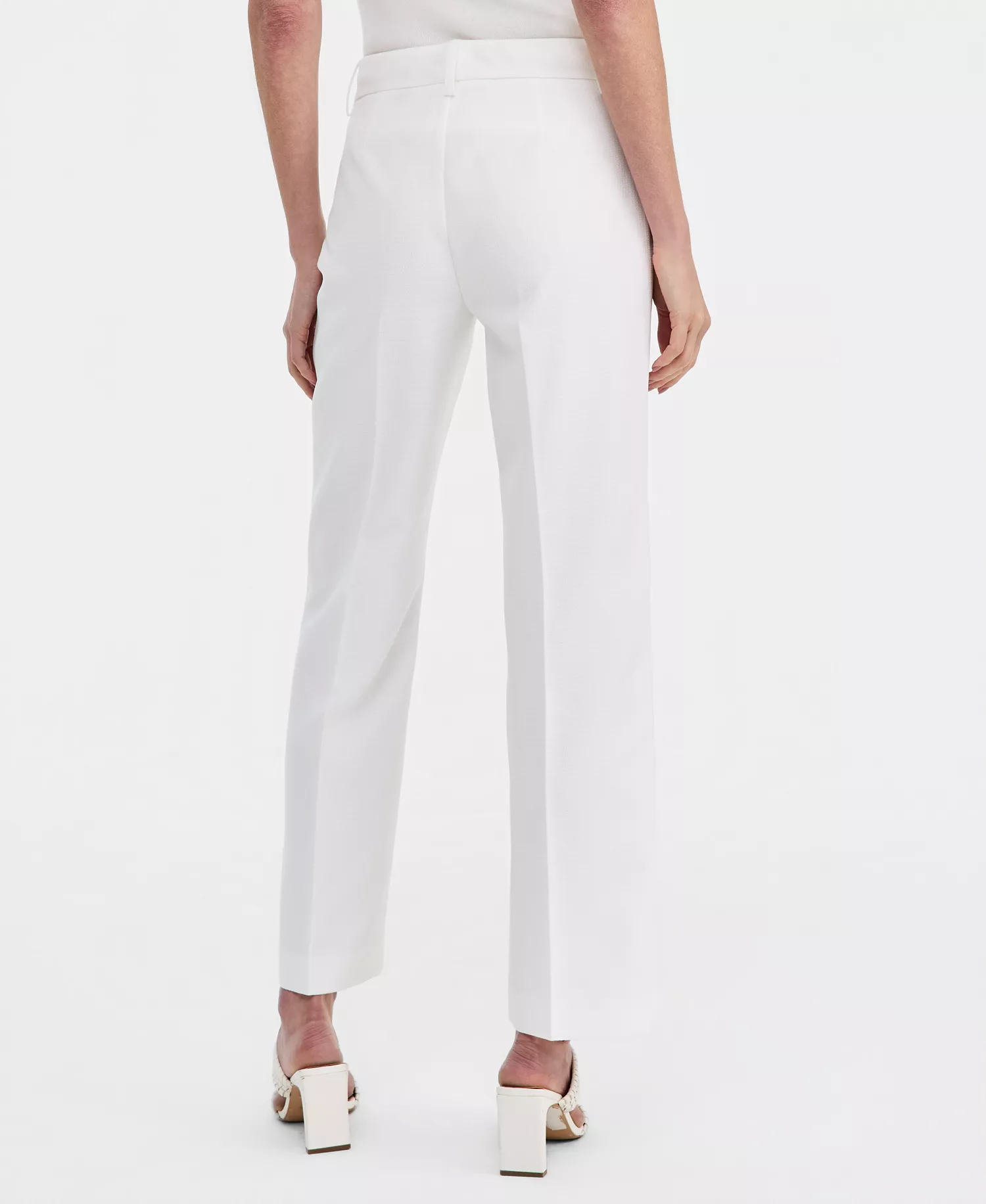 Petite Stretch Mid-Rise Flare Pants - Ivory - 10P