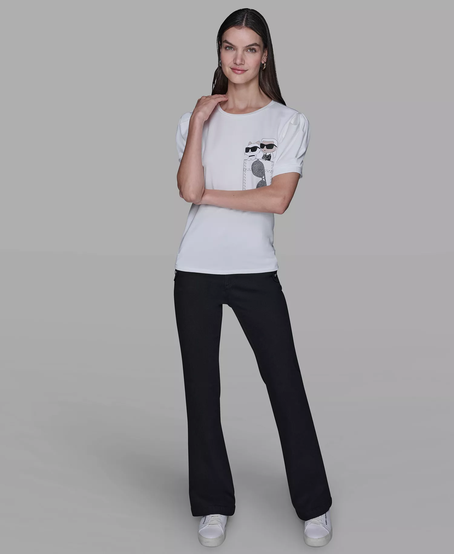 Women's Puff Short-Sleeve Top - Soft White - L