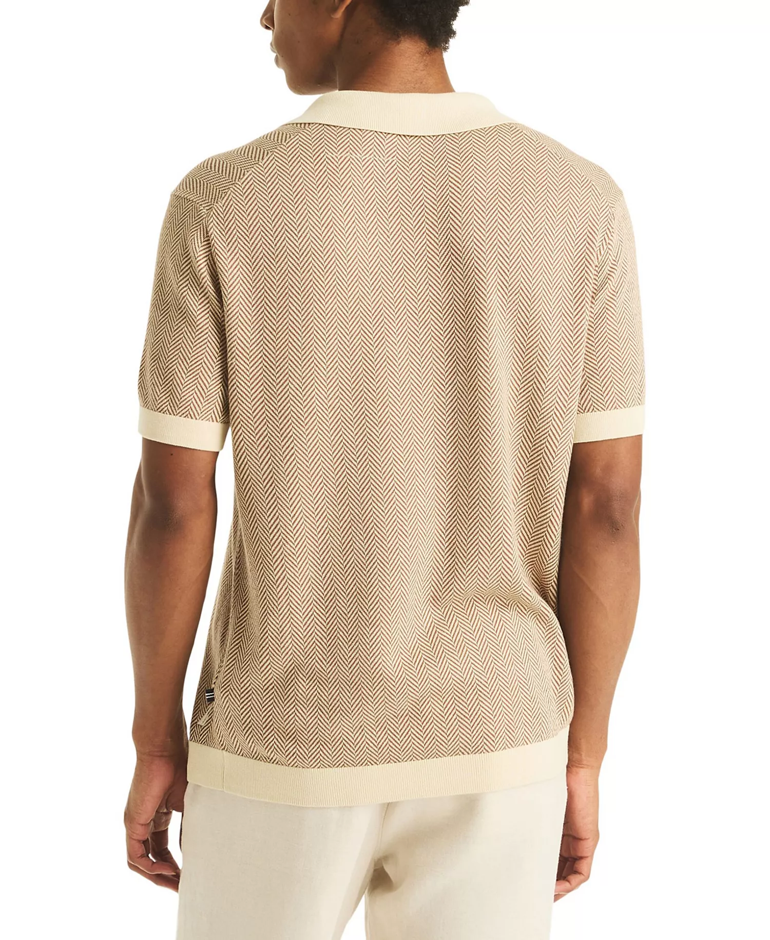 Men's Classic-Fit Ribbed Collar Sweater - Bone White - 2XL