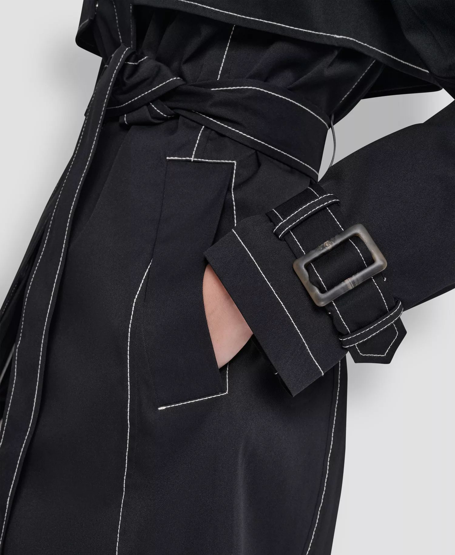 Petite Utility Rain Coat - Black - P/L