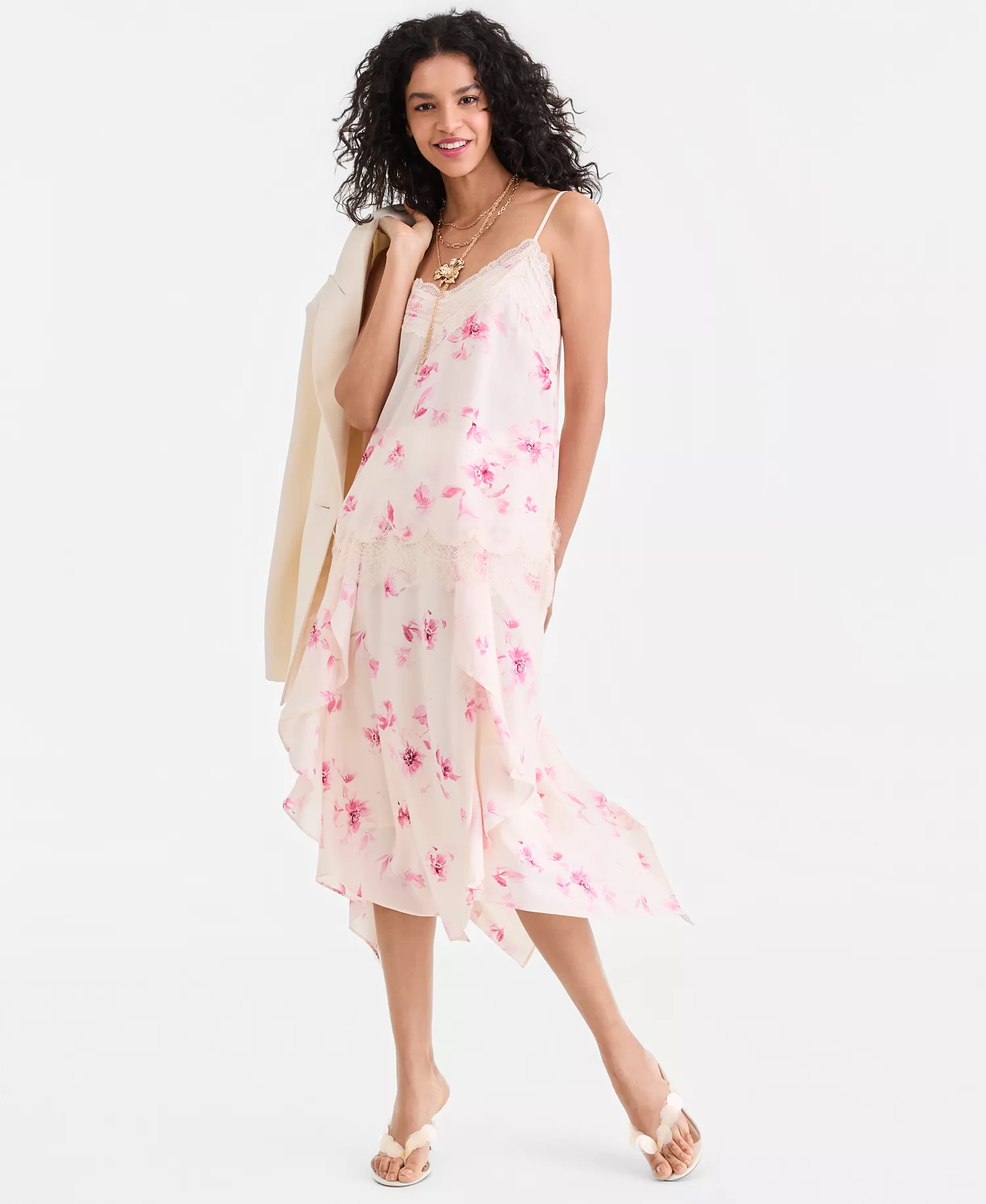 Women's Lace Trim Camisole, Macy's Exclusive - Aria Garden - L