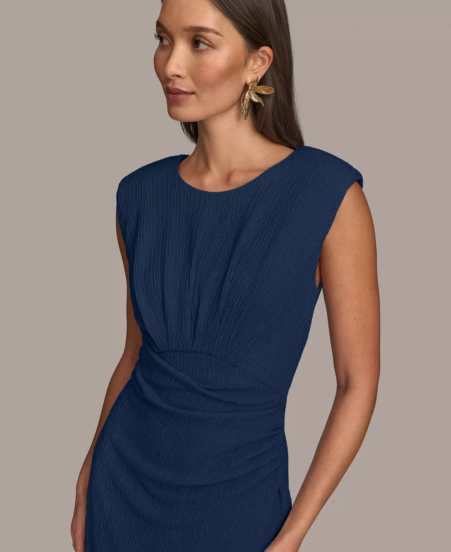 Women's Side-Ruched Midi Dress - Nightfall - 10