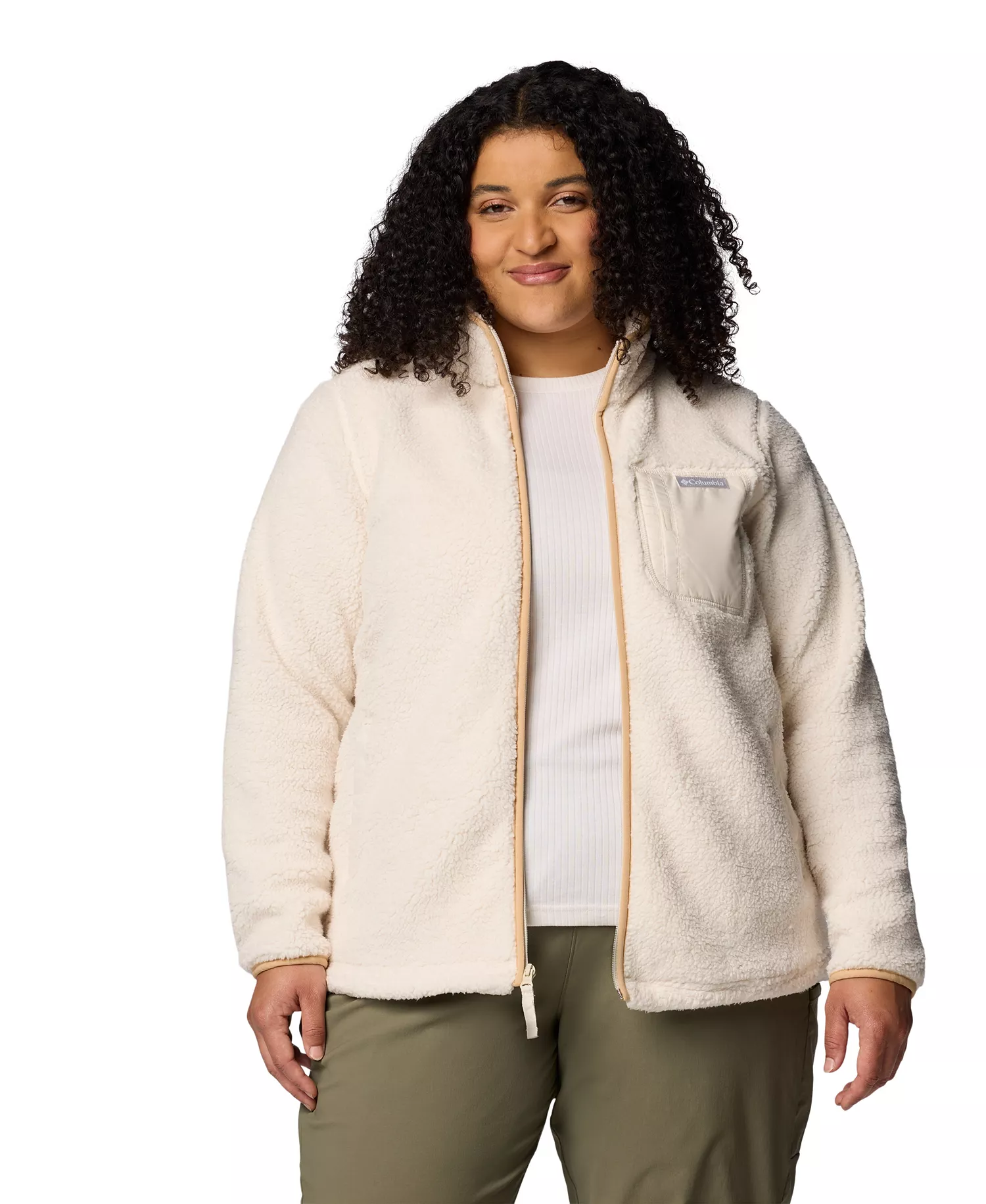 Plus Size West Bend Full Zip II Fleece Jacket - Chalk - 1X