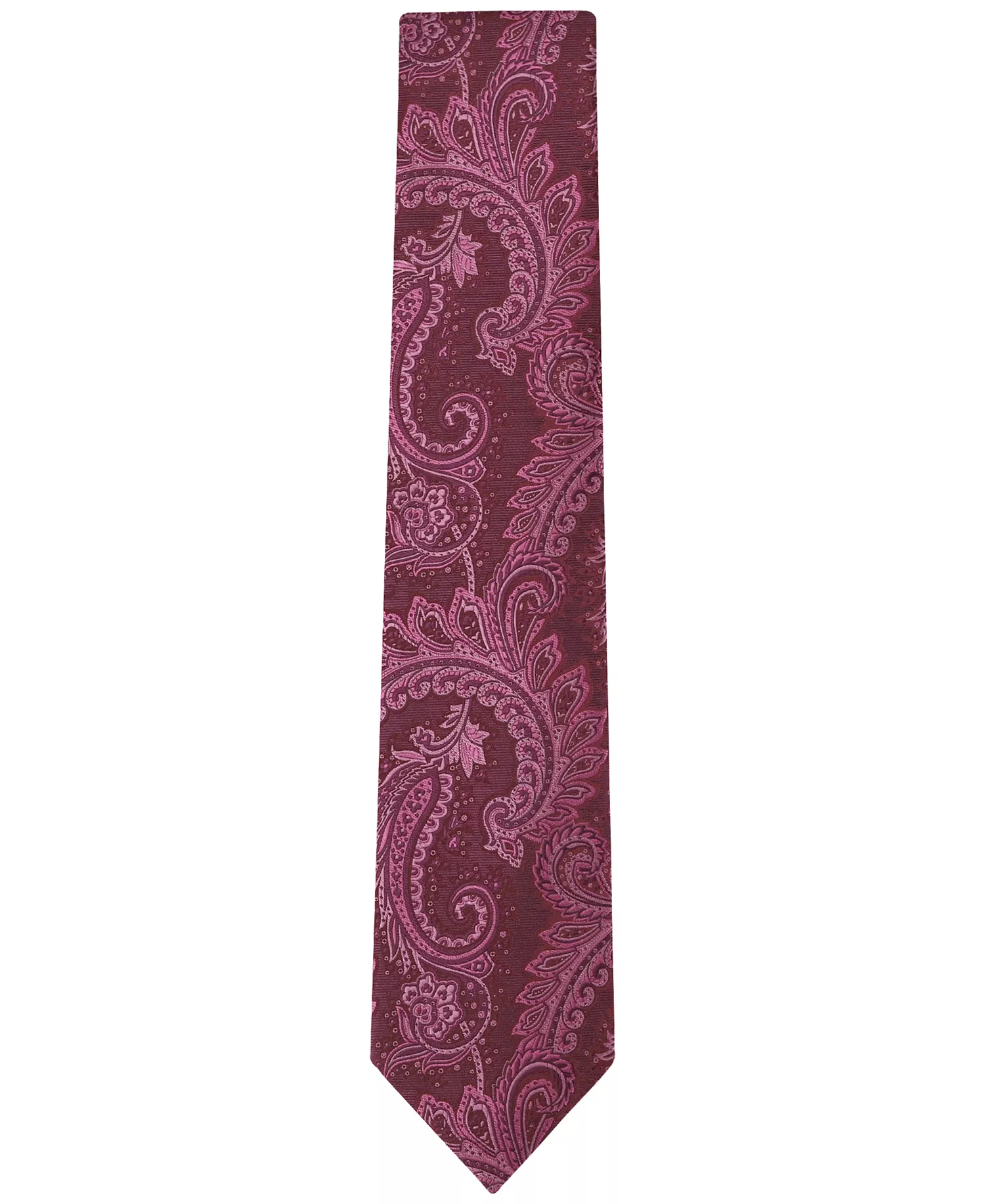 Men's Lucia Classic Paisley Tie - Wine - ONE SIZE