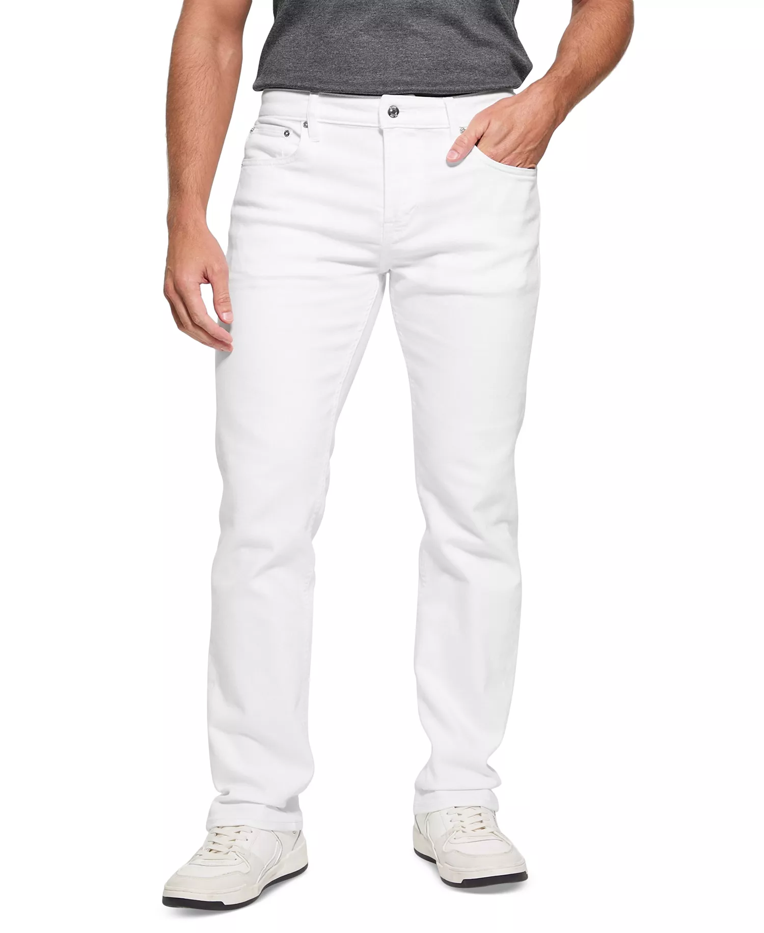 Men's Slim-Straight White Denim Jeans - Optic White - 30x30